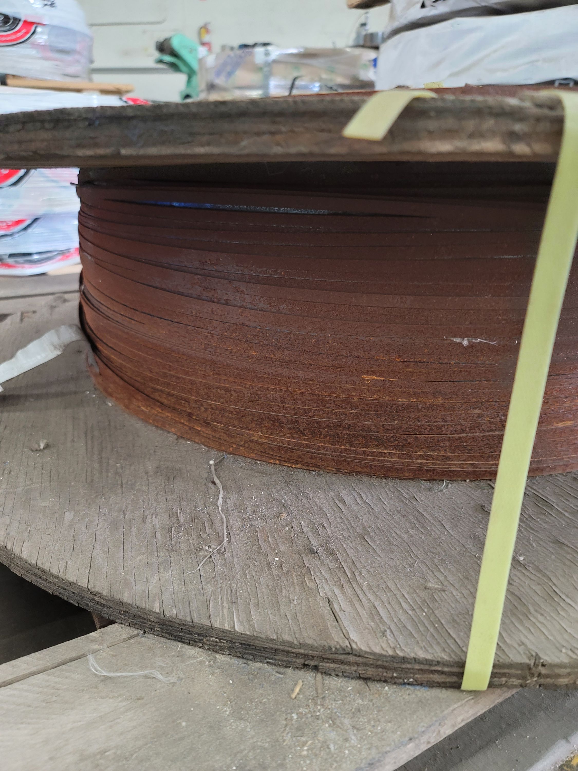 REMNANT OF ROLL OF 5/16" STEEL BAND-145