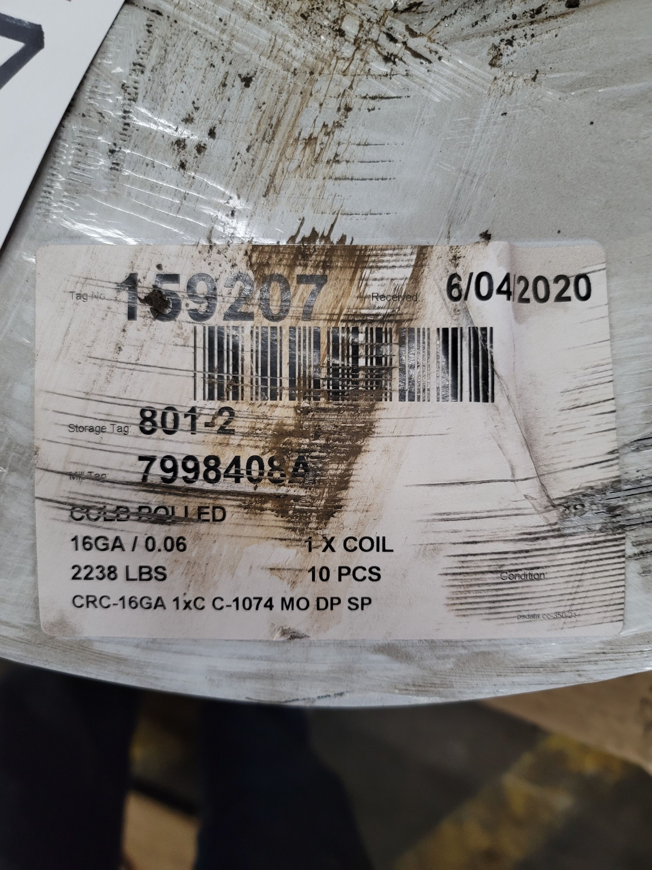 APPROX. 4,476 LBS OF 16GA X 1" 1074 ANNEALED COLD ROLLED STEEL BAND-147