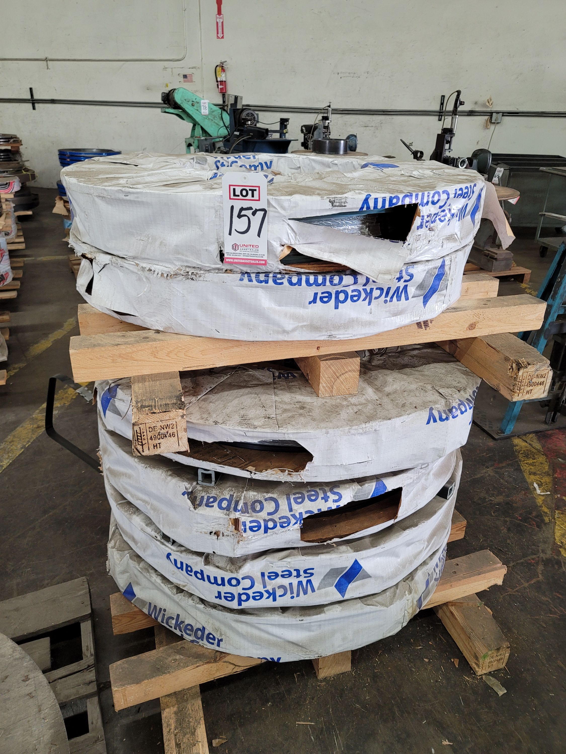 APPROX. 3,720 LBS OF 5/16" STEEL BAND, (6) ROLLS-157