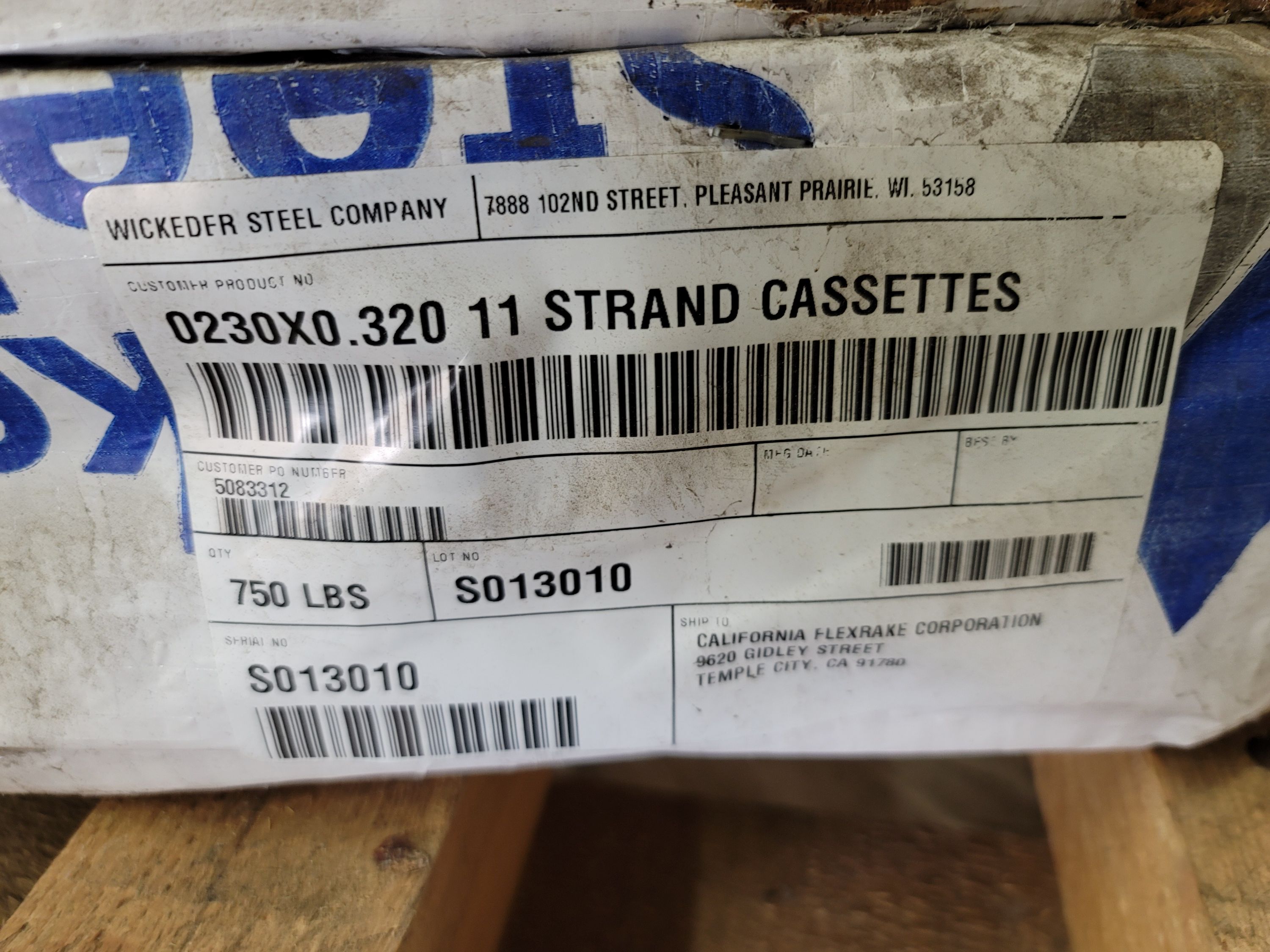 APPROX. 3,720 LBS OF 5/16" STEEL BAND, (6) ROLLS-157