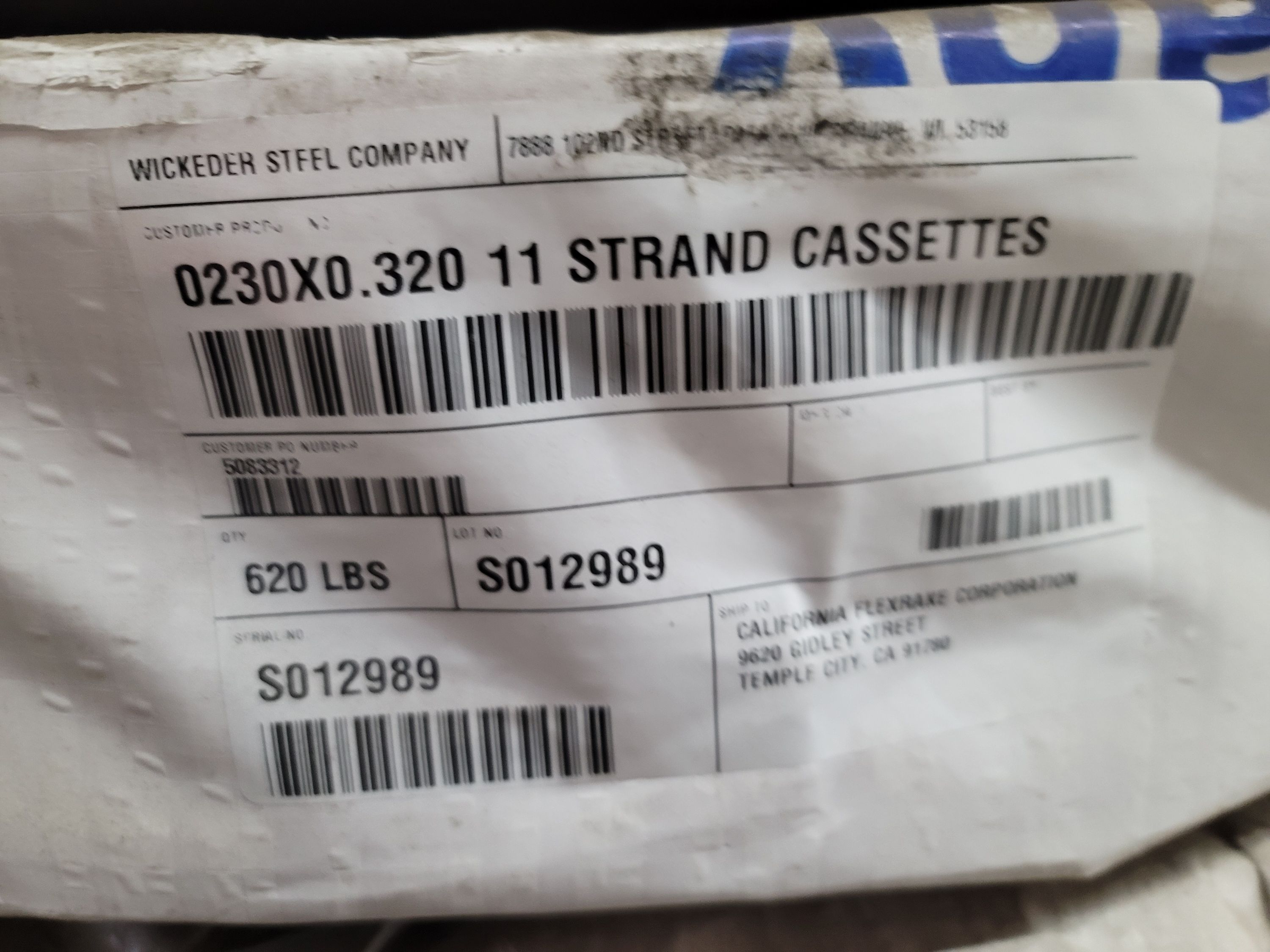 APPROX. 3,720 LBS OF 5/16" STEEL BAND, (6) ROLLS-157