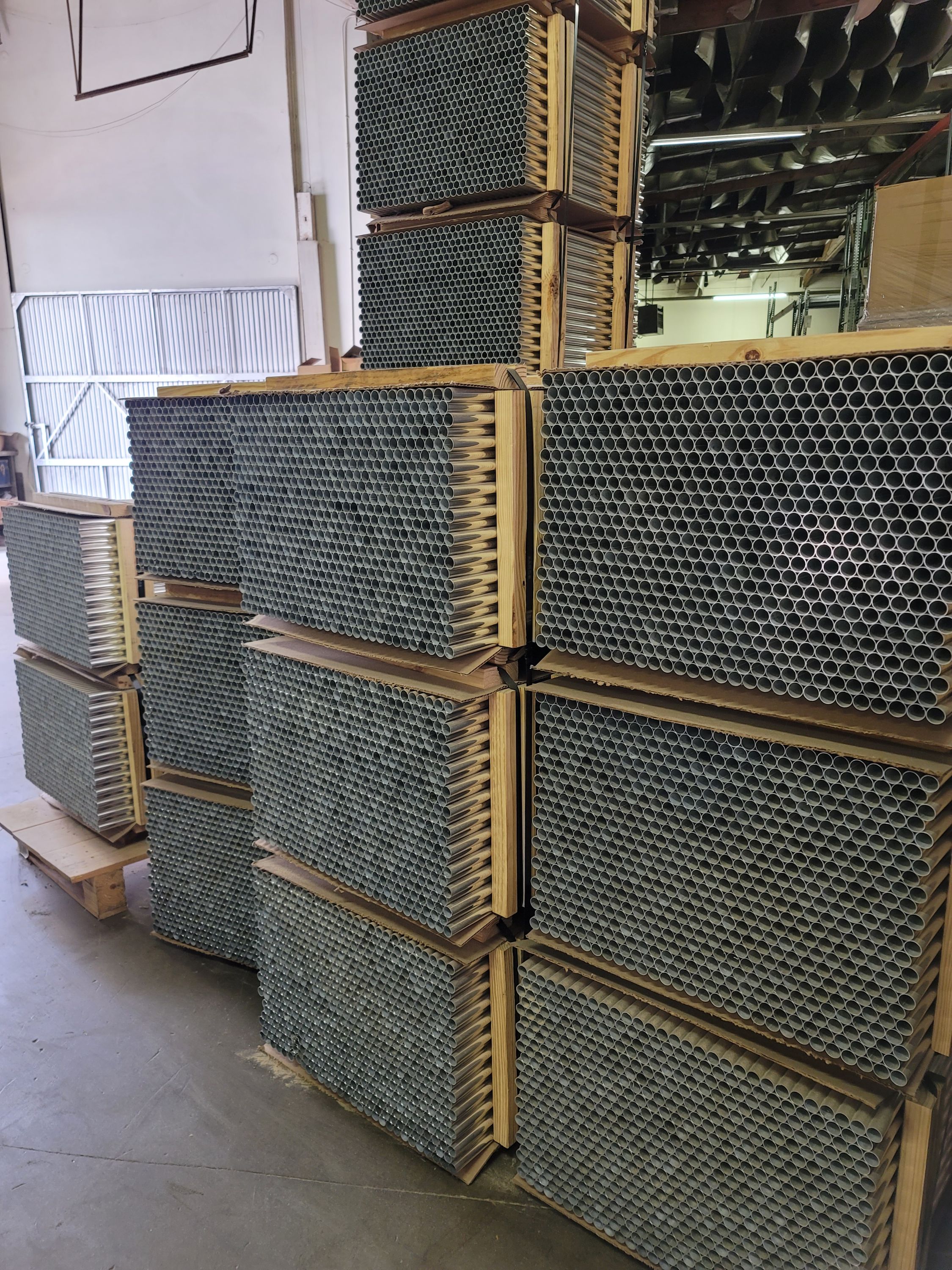 (17) PALLETS OF ALUMINUM HANDLE TUBING IN 30" LENGTHS, 3005 ALLOY, H27 TEMPER, 0.031 GA, 0.8750 O.D., (656) PIECES PER PALLET, 1,640' PER PALLET-158