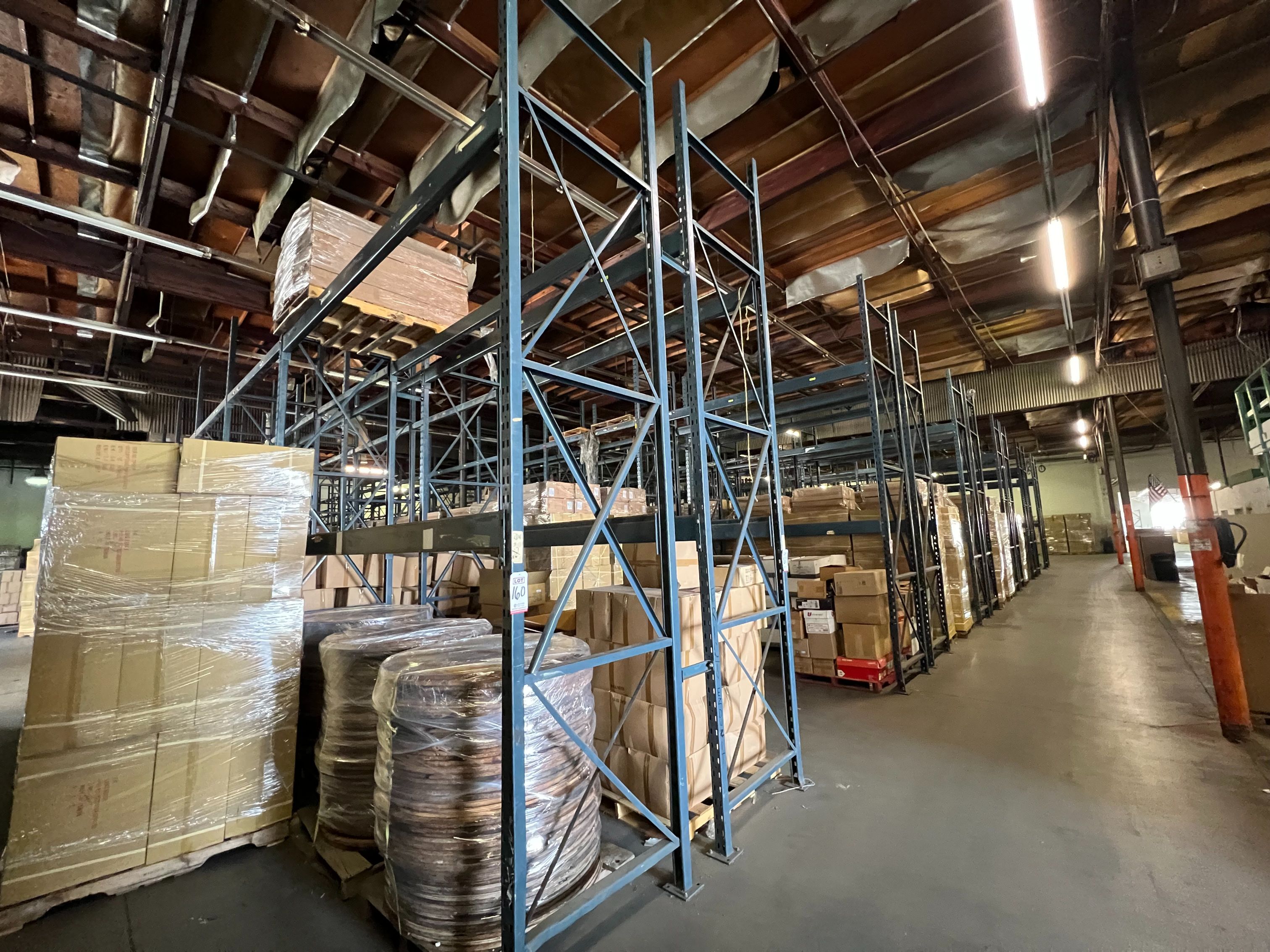 (16) ROWS OF BLUE PALLET RACKING, CONTENTS NOT INCLUDED (LOCATED IN BUILDING #2)-160