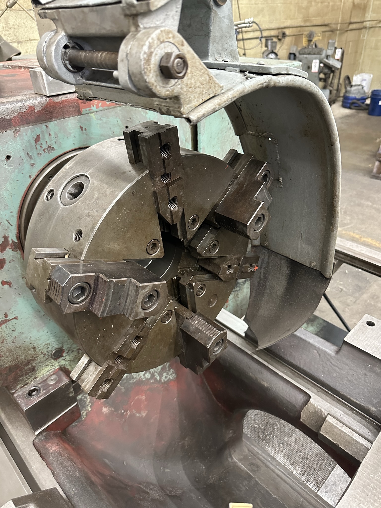 TOS SUS 80 LATHE, 32" X 130" CC, 15" 6-JAW CHUCK, TAILSTOCK, (2) STEADY RESTS, DUPLOMATIC TA-175 TRACING ATTACHMENT, 3-1/4" THROUGH HOLE-56