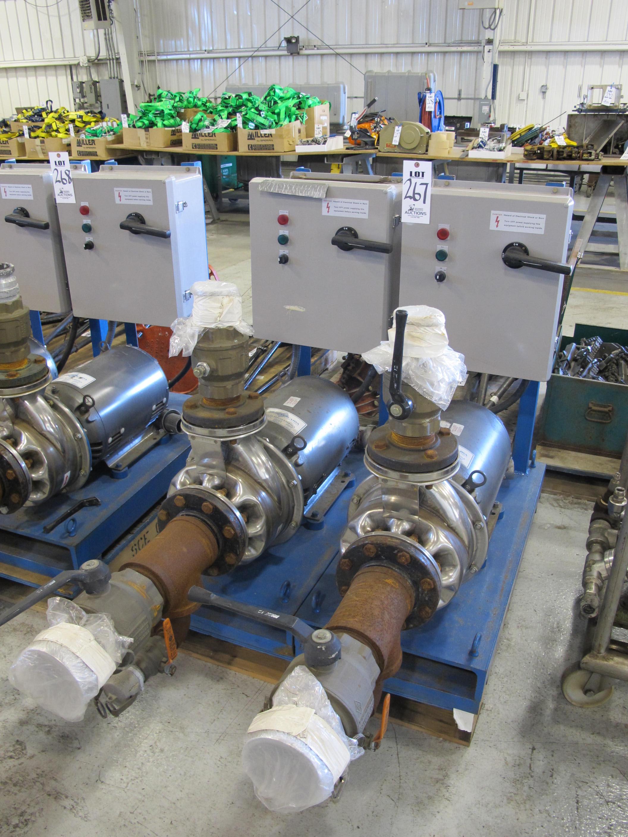 LOT (2) BALDOR 25 HP PUMPS W/ ELECTRIC CONTROL BOX (G-49) LOADING & HANDLING FEE $15-