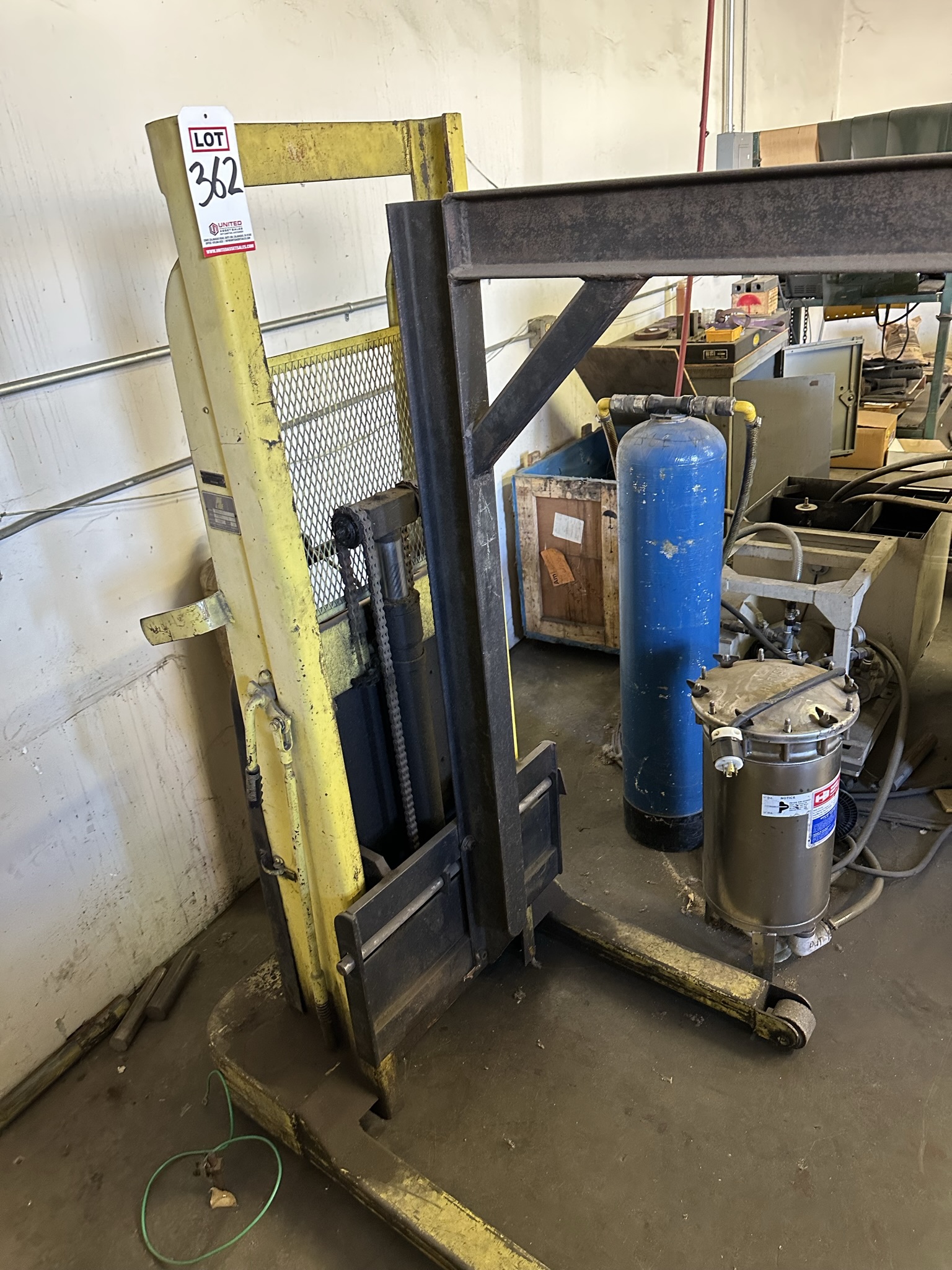 BIG JOE WALK-BEHIND ELECTRIC LIFT, MODEL 2018-A5, W/ CUSTOM BOOM ATTACHMENT-362