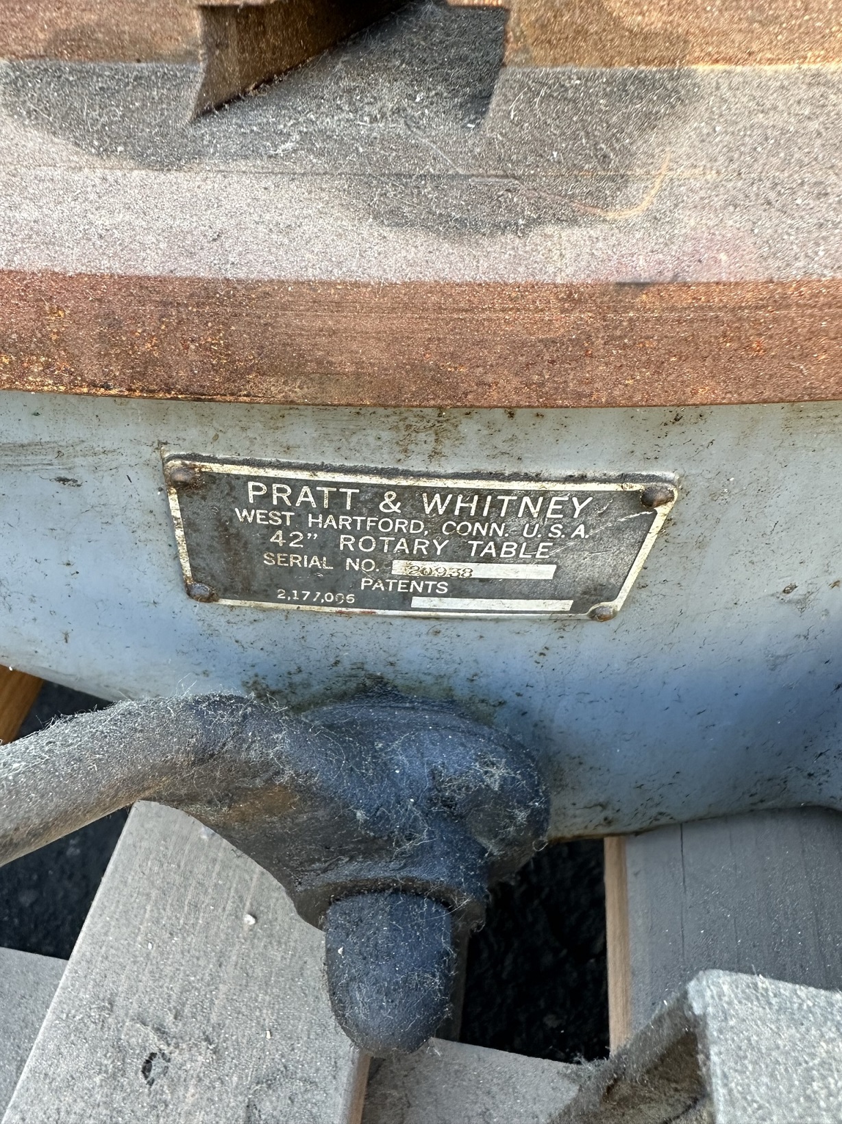 PRATT & WHITNEY 42" ROTARY TABLE, S/N 20938-367