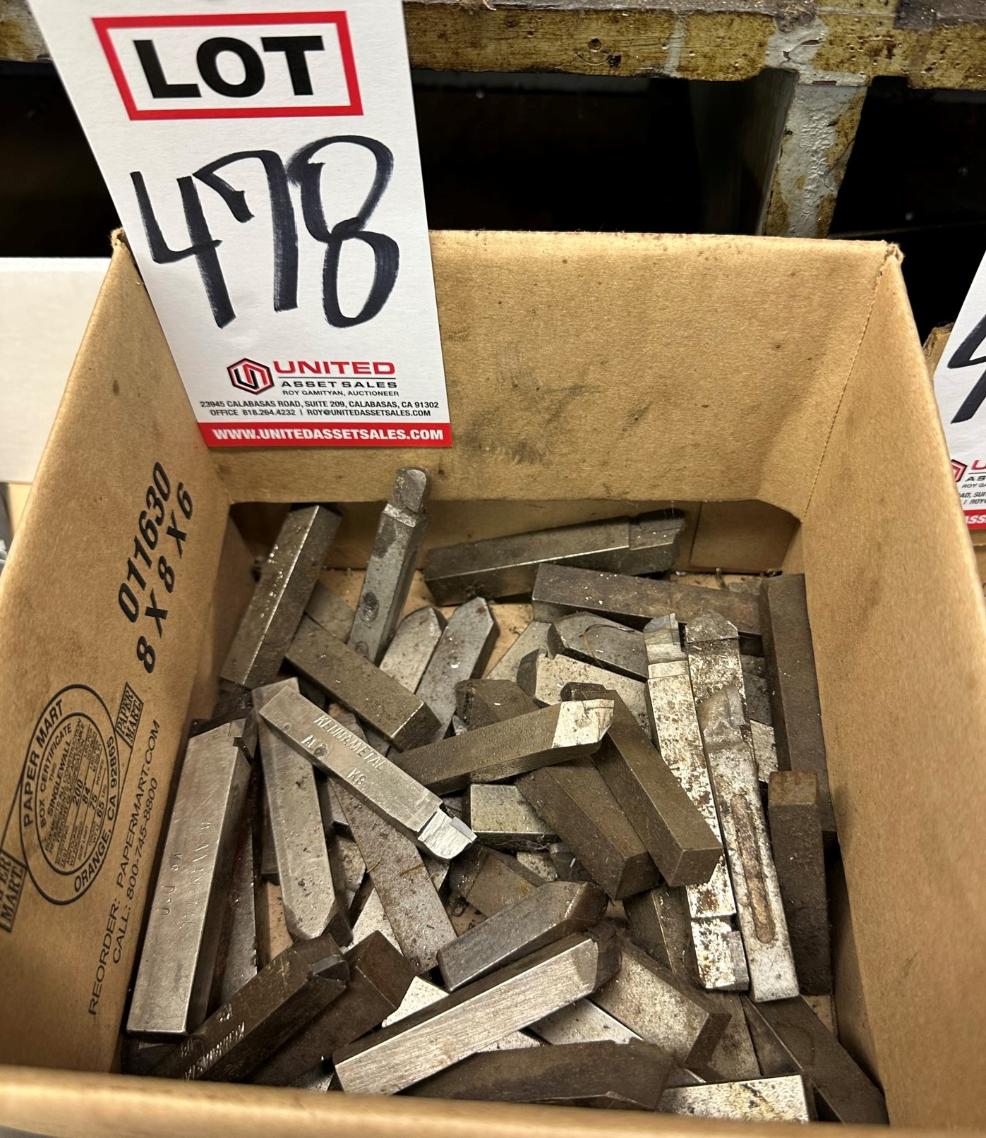 LOT - (3) BOXES OF LATHE TOOLS-478