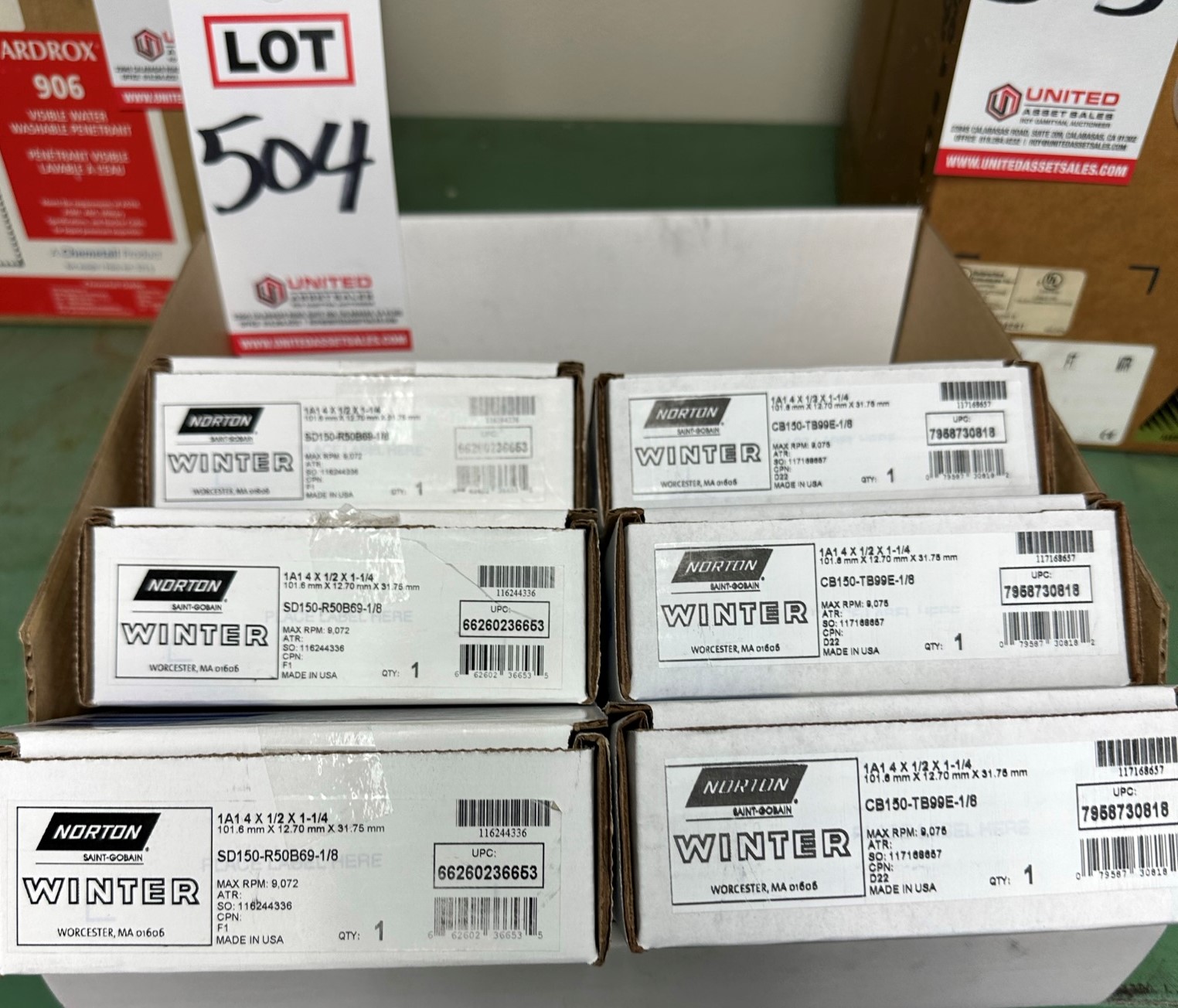 LOT - (6) NORTON DIAMOND CUP WHEELS-504