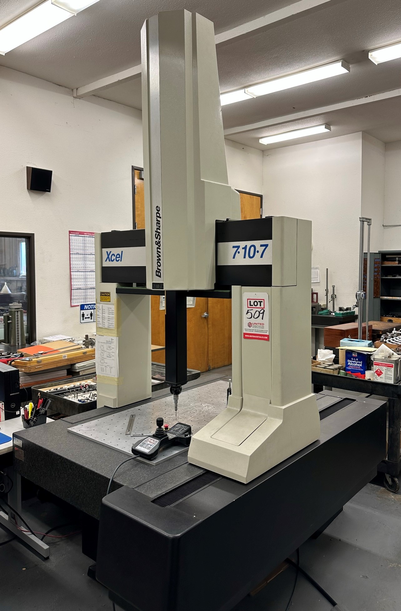 BROWN & SHARPE XCEL 7.10.7 COORDINATE MEASURING MACHINE, VALIDATOR RENISHAW PH10MQ PROBE, 36" X 55" GRANITE TABLE, RENISHAW MCU LITE-2 JOYSTICK, S/N 0496-2320, UPDATED SOFTWARE PROGRAM AUGUST 2021-509