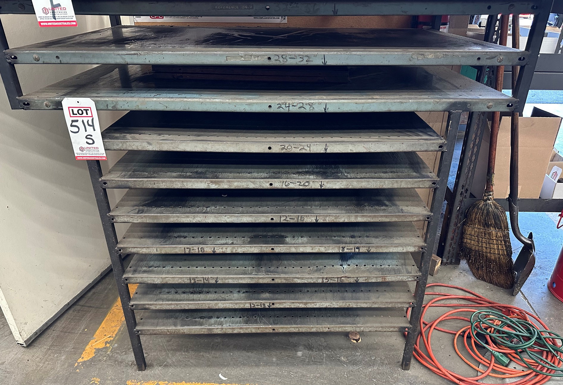 SHELF UNIT FOR MICROMETER CASES, CONTENTS NOT INCLUDED-514S