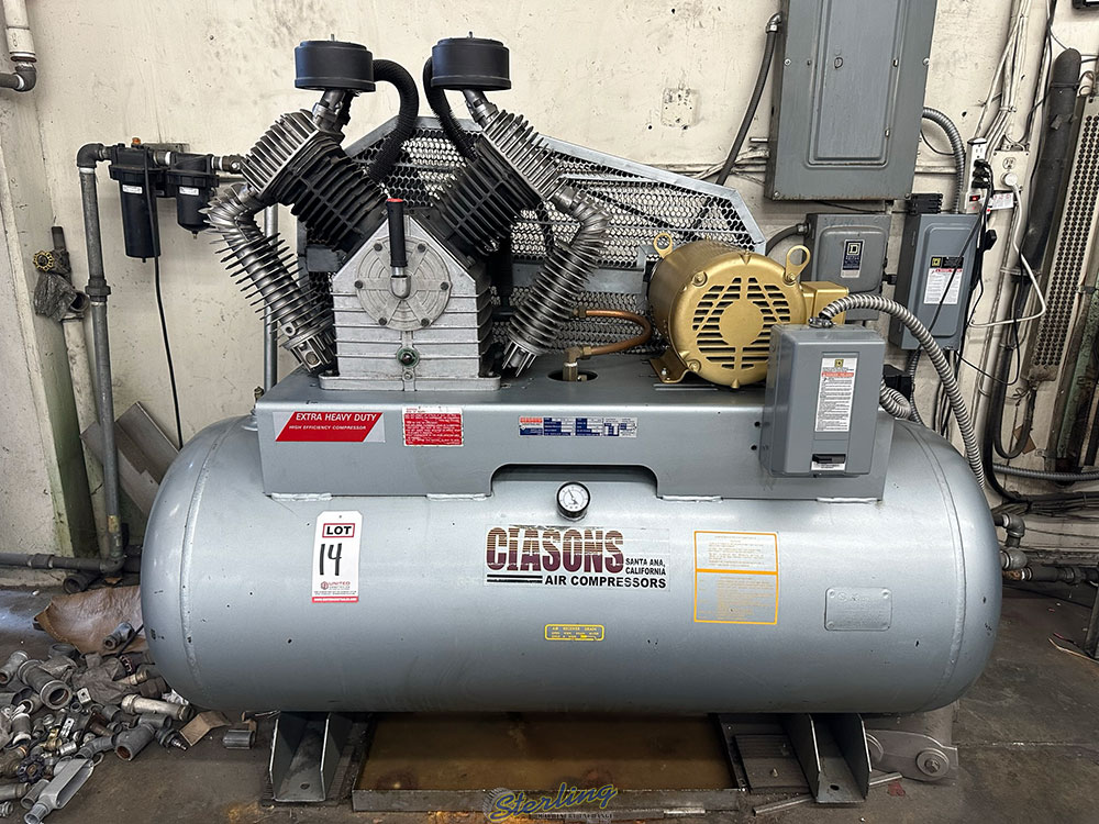 CIASONS 10 HP HORIZONTAL AIR COMPRESSOR 120 GALLON TANK MODEL TS B1012HDA-14