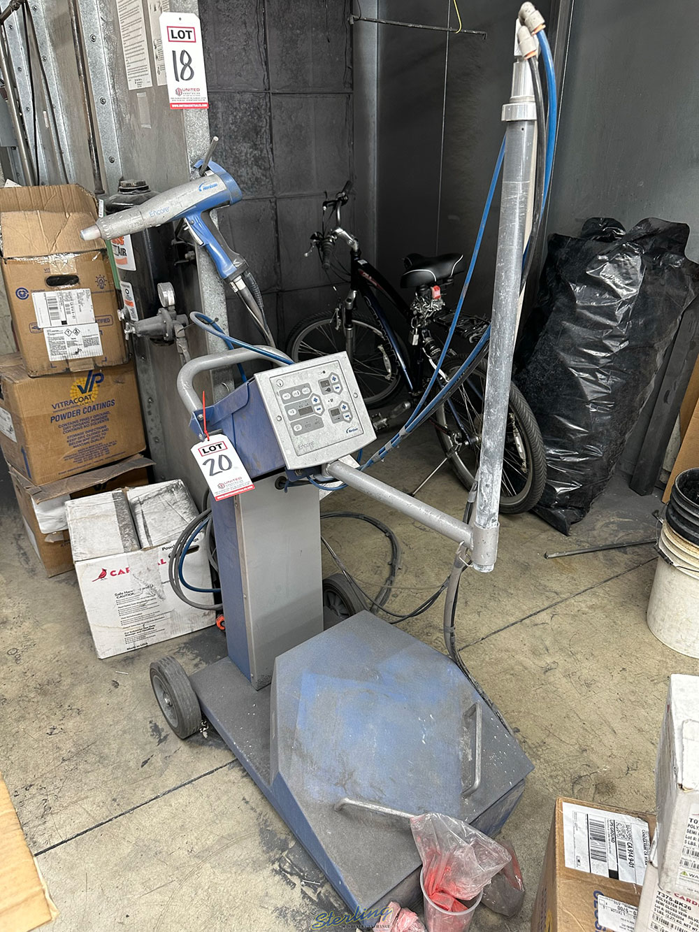 NORDSON ENCORE LT MANUAL POWDER COATING SYSTEM PART NO. 1107897 115V S N AA13K00619-20