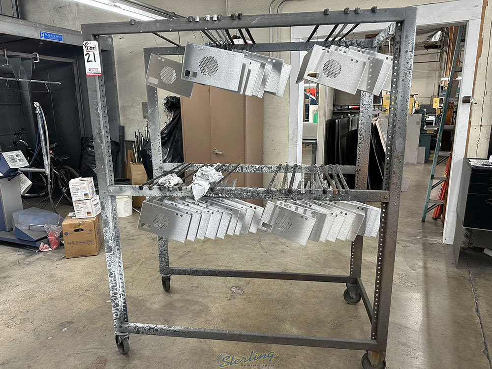 LOT   (3) SPRAY BOOTH RACKS ON CASTERS 5 ft X 30inch-21