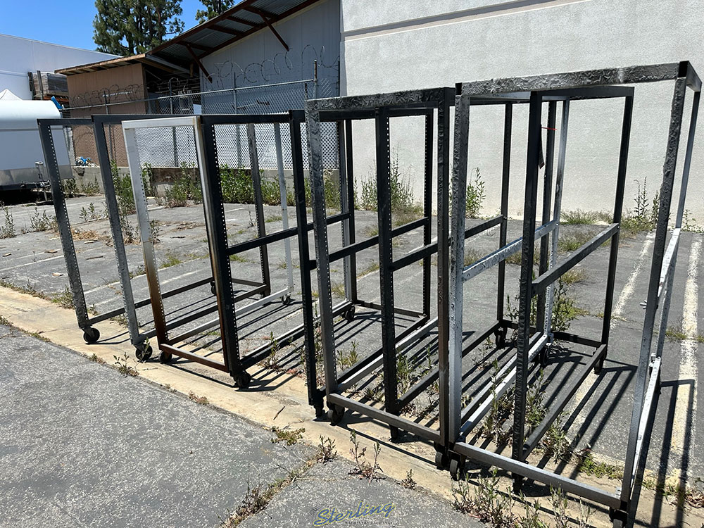 LOT   (4) SPRAY BOOTH RACKS ON CASTERS 5 ft X 30inch-23