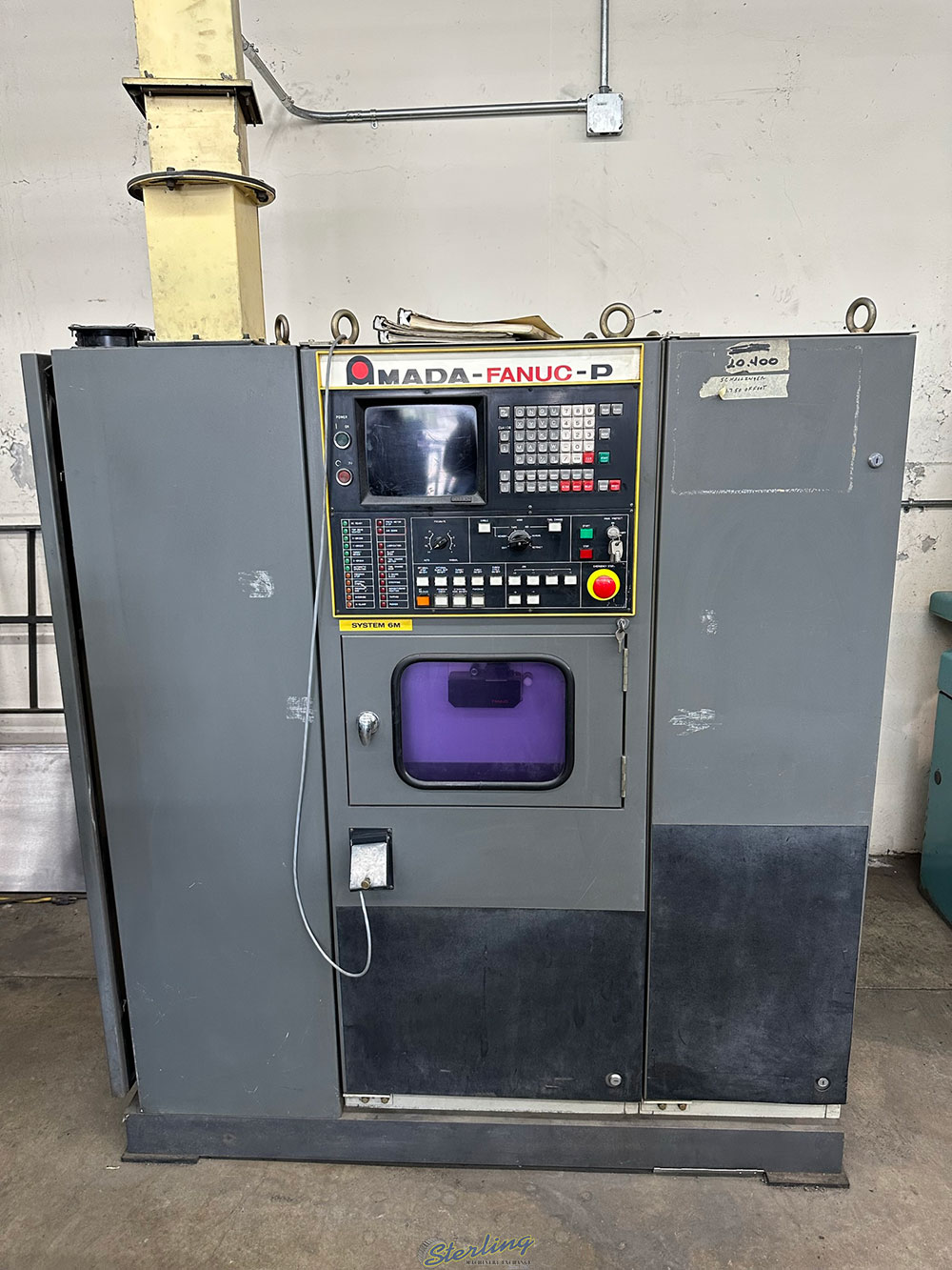 1985 AMADA TURRET PUNCH PRESS MODEL PEGA 345 KING 30 TON 58 STATION 40inch X 50inch SHEET SIZE THICK TURRET BALL TABLE FANUC P 6M CNC CONTROL UNISORB VIBRATION ISOLATION PADS NEW CLUTCH AND BRAKE INSTALLED APPROX. 1 YEAR AGO S N AK450018-31