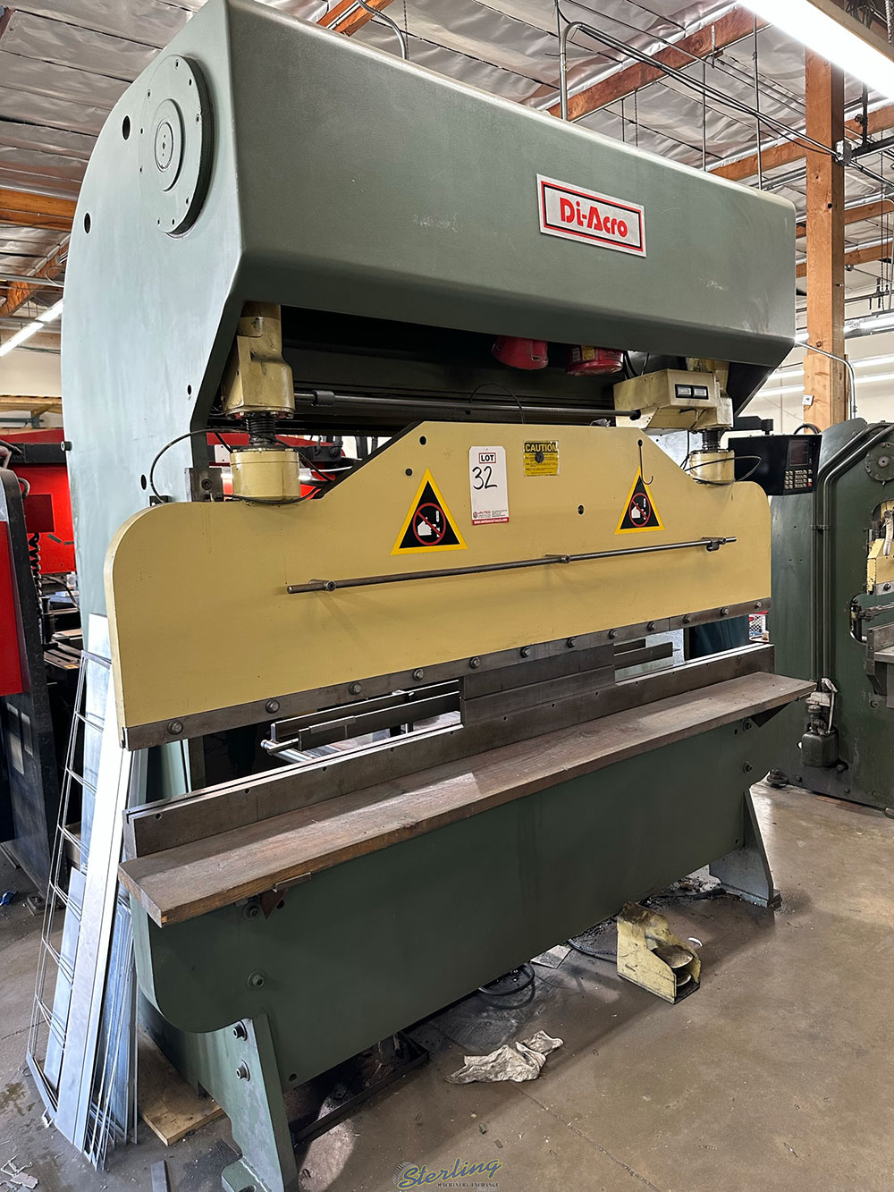 DI ACRO 8 ft HYDRA POWER PRESS BRAKE MODEL 75 8 8 ft X 75 TON CAPACITY MECHANICAL DRC FRONT OPERATED BACK GAGE S N 6750378119-32