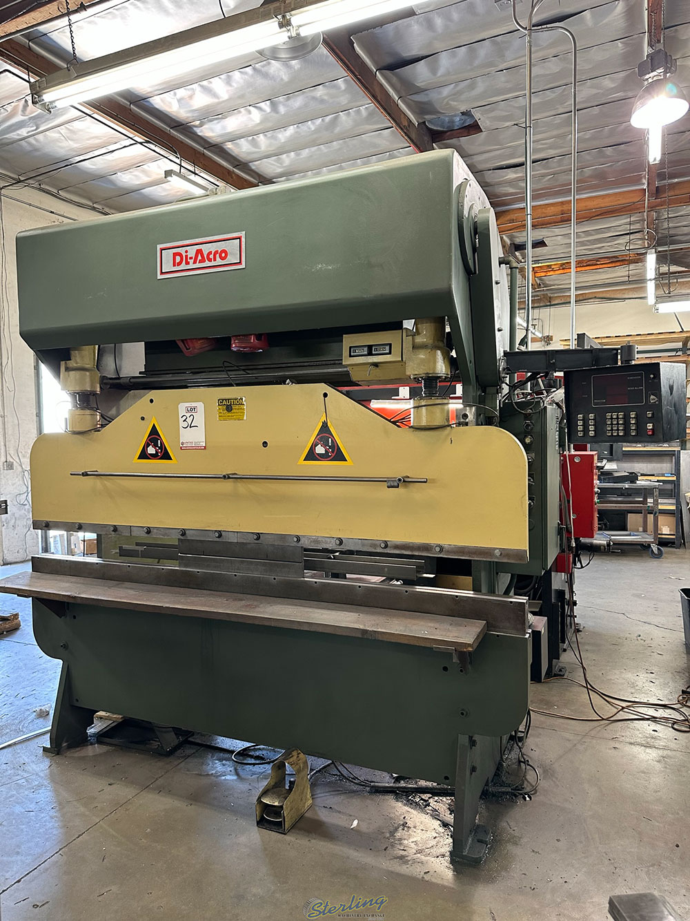DI ACRO 8 ft HYDRA POWER PRESS BRAKE MODEL 75 8 8 ft X 75 TON CAPACITY MECHANICAL DRC FRONT OPERATED BACK GAGE S N 6750378119-32