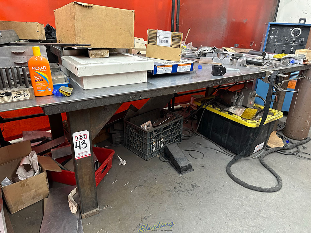 WELDING TABLE 8 ft X 4 ft CONTENTS NOT INCLUDED-43