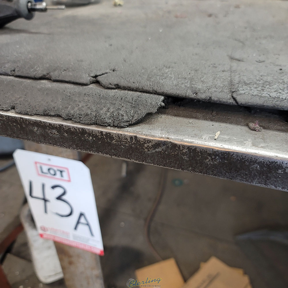 WELDING TABLE W  10 ft X 4 ft X 1inch THICK STEEL TOP CONTENTS NOT INCLUDED-43A