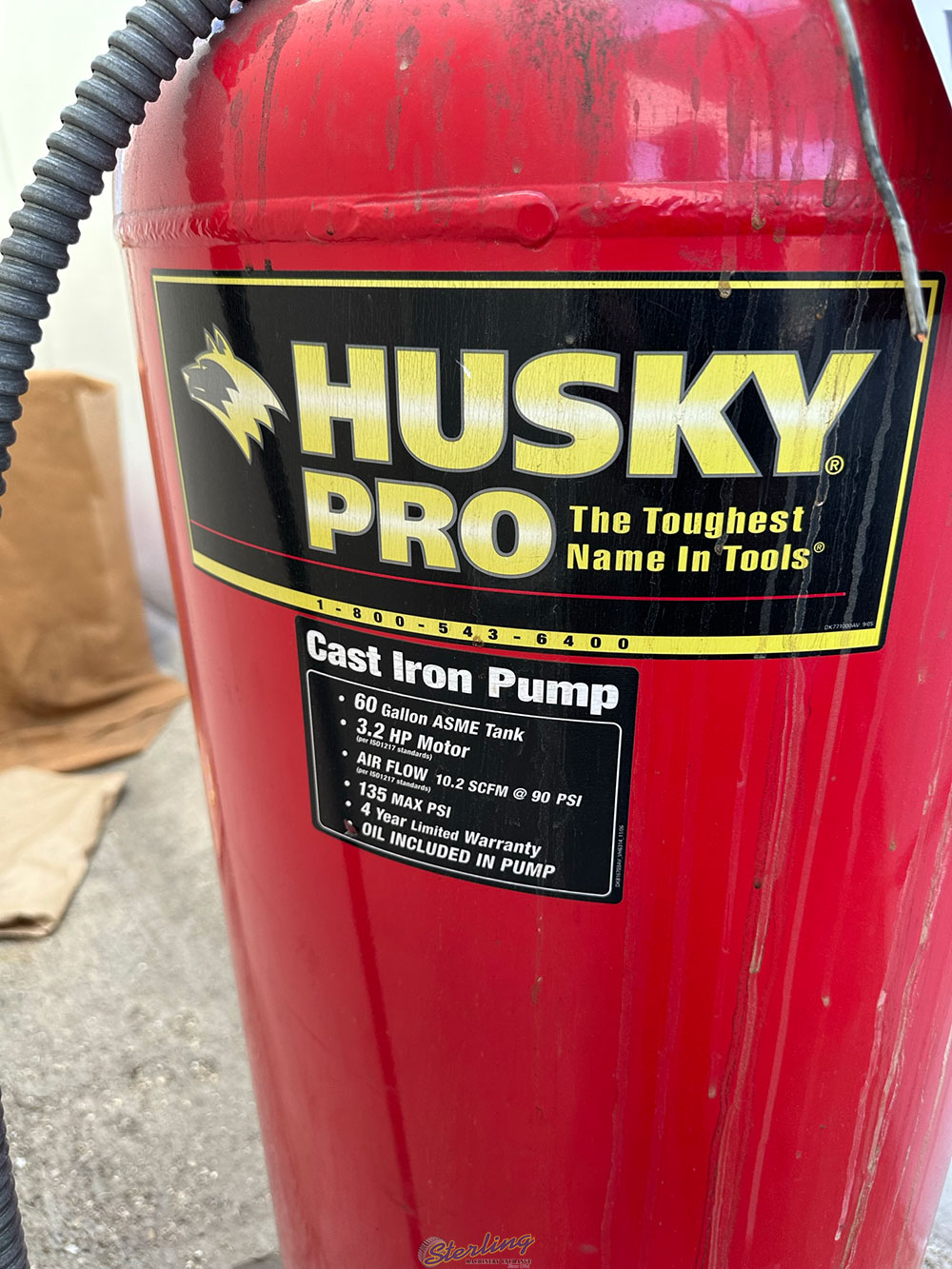 HUSKY PRO 3.2 HP VERTICAL AIR COMPRESSOR 60 GALLON TANK-53