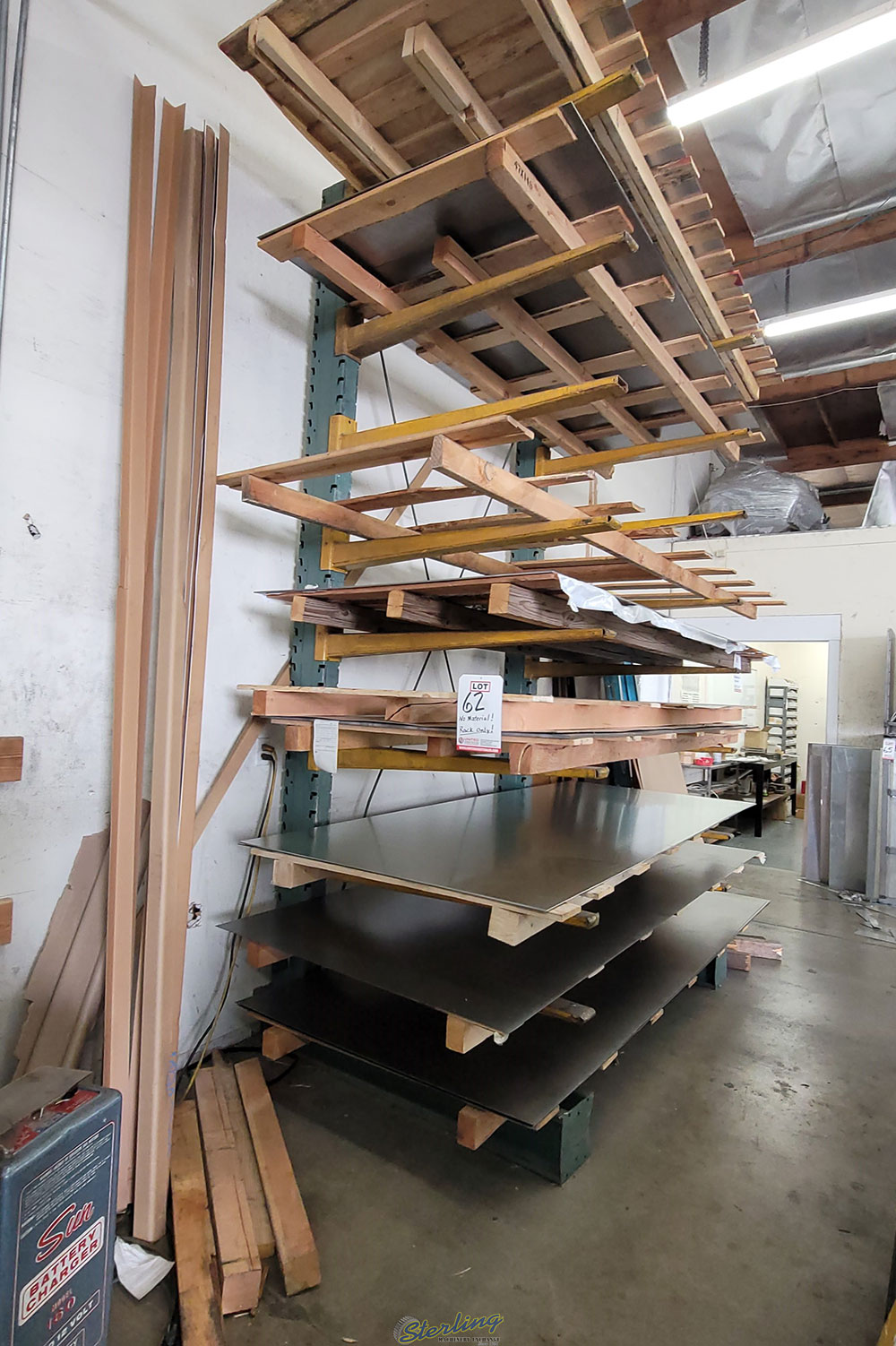 CANTILEVER MATERIAL RACK 86inchW X 12 ftHT 4 ft ARMS RACK ONLY   NO MATERIAL!-62