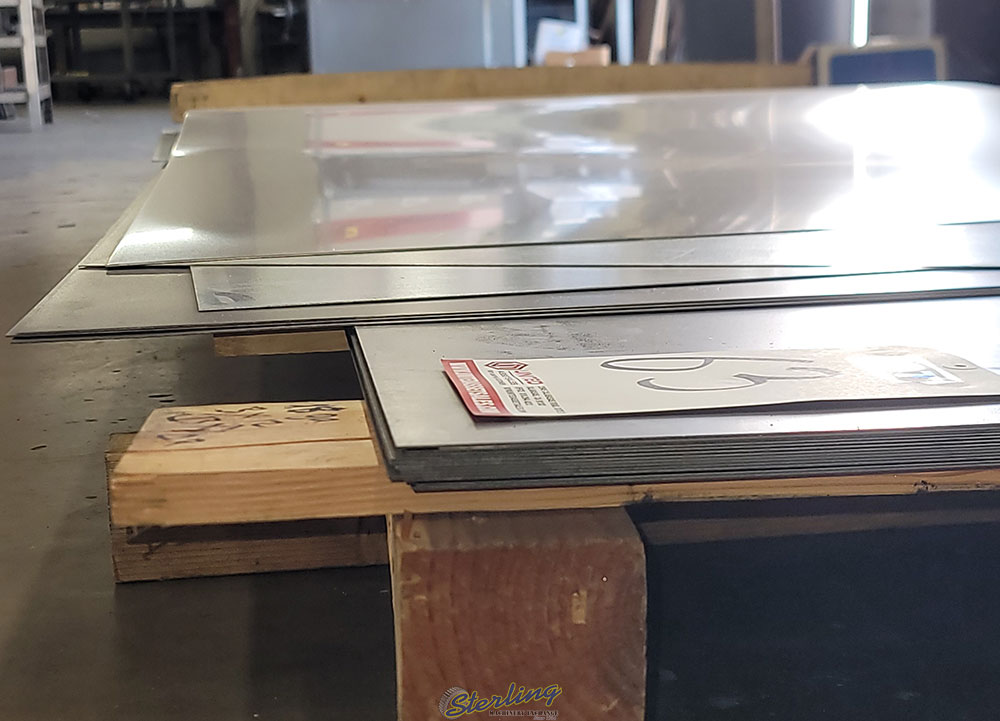LOT   PALLET OF (13) 3 ft X 12 ft X 18 GA. COLD ROLLED STEEL SHEET PLUS MISC. SHEETS AND REMNANTS ON TOP-63