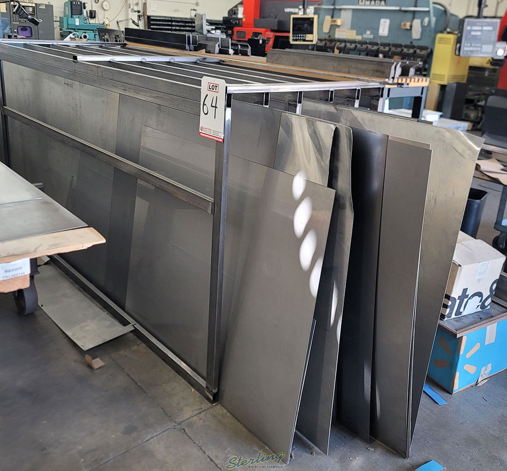 LOT   MIXED SHEET AND REMNANTS WITH OR WITHOUT VERTICAL SHEET RACK-64