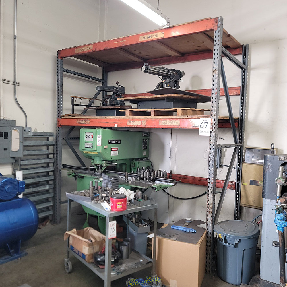 LOT   (1) SECTION OF PALLET RACK 9 ft BEAMS 10 ft UPRIGHTS 4 ft DEEP CONTENTS NOT INCLUDED-67