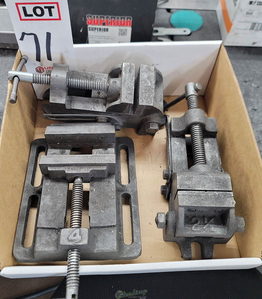 LOT   (2) 2 1 2inch & (1) 4inch MECHANIC ftS VISES-71