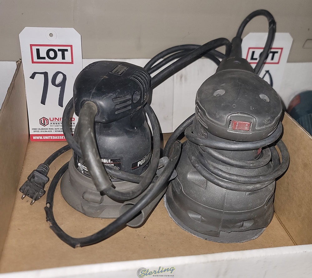 LOT   (2) PORTER CABLE PALM SANDERS-79