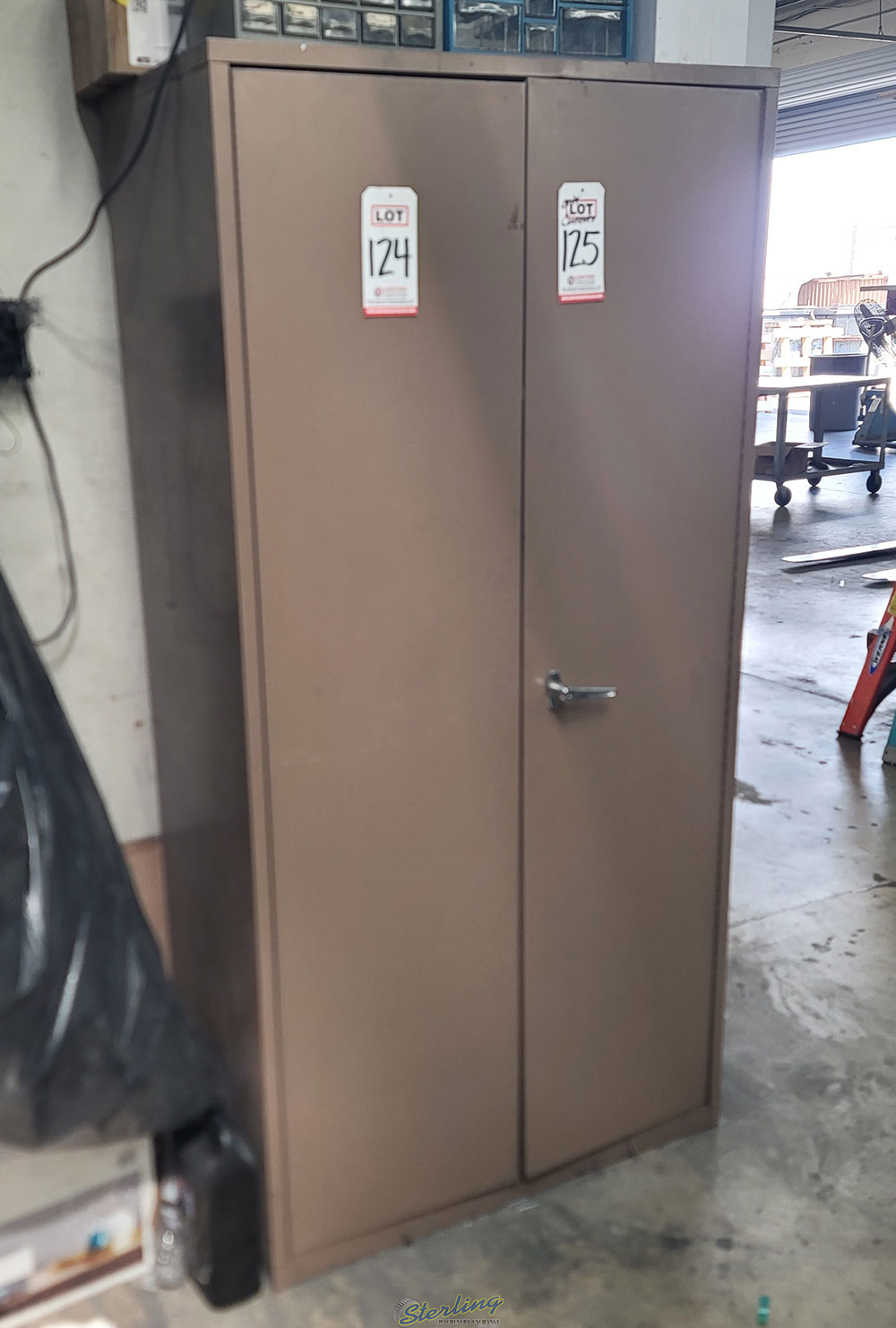 2 DOOR STORAGE CABINET 3 ft X 18inch X 6 ft HT CONTENTS NOT INCLUDED-124