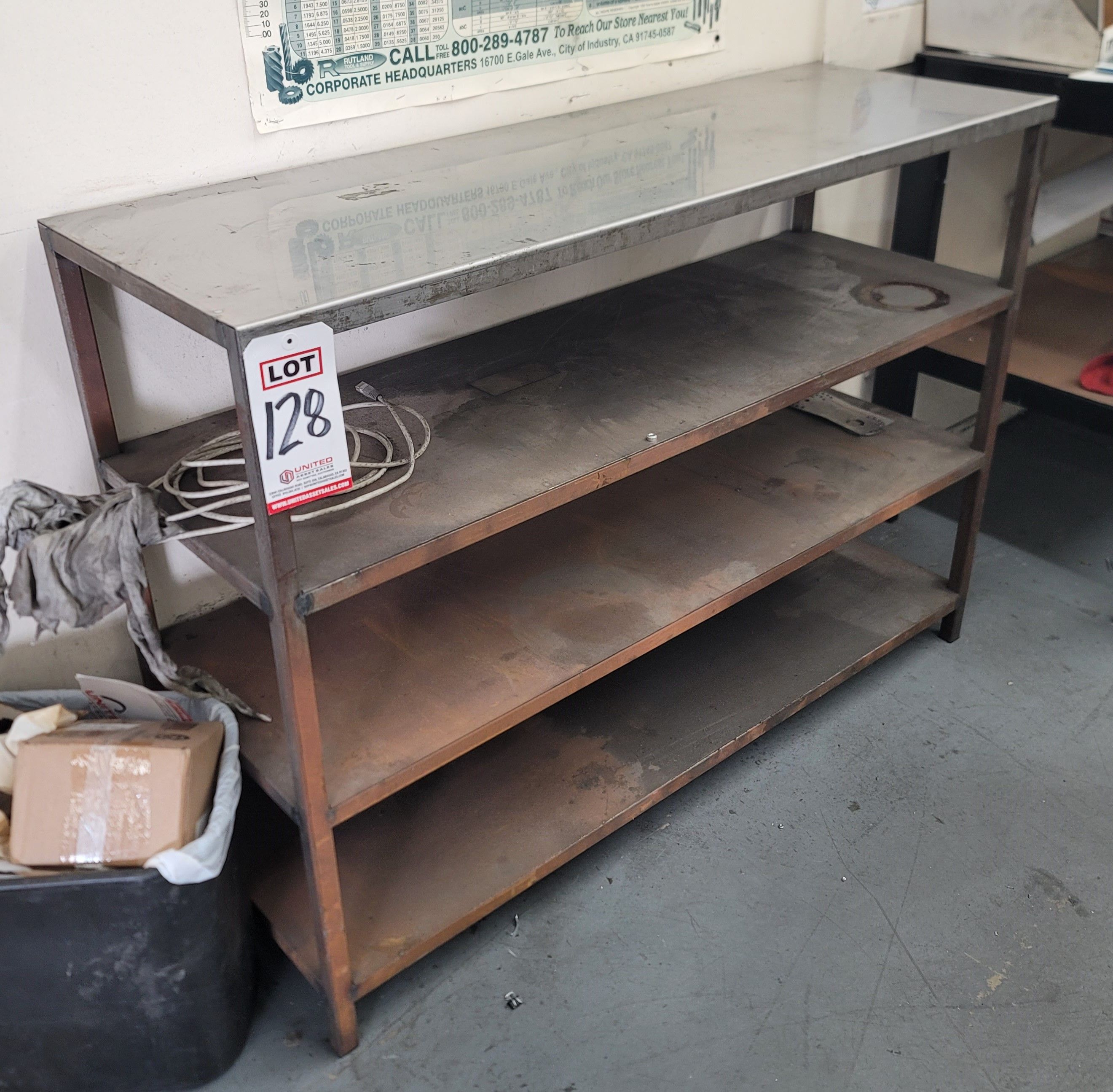 STEEL TABLE W  4 ft X 16inch STAINLESS STEEL TOP-128