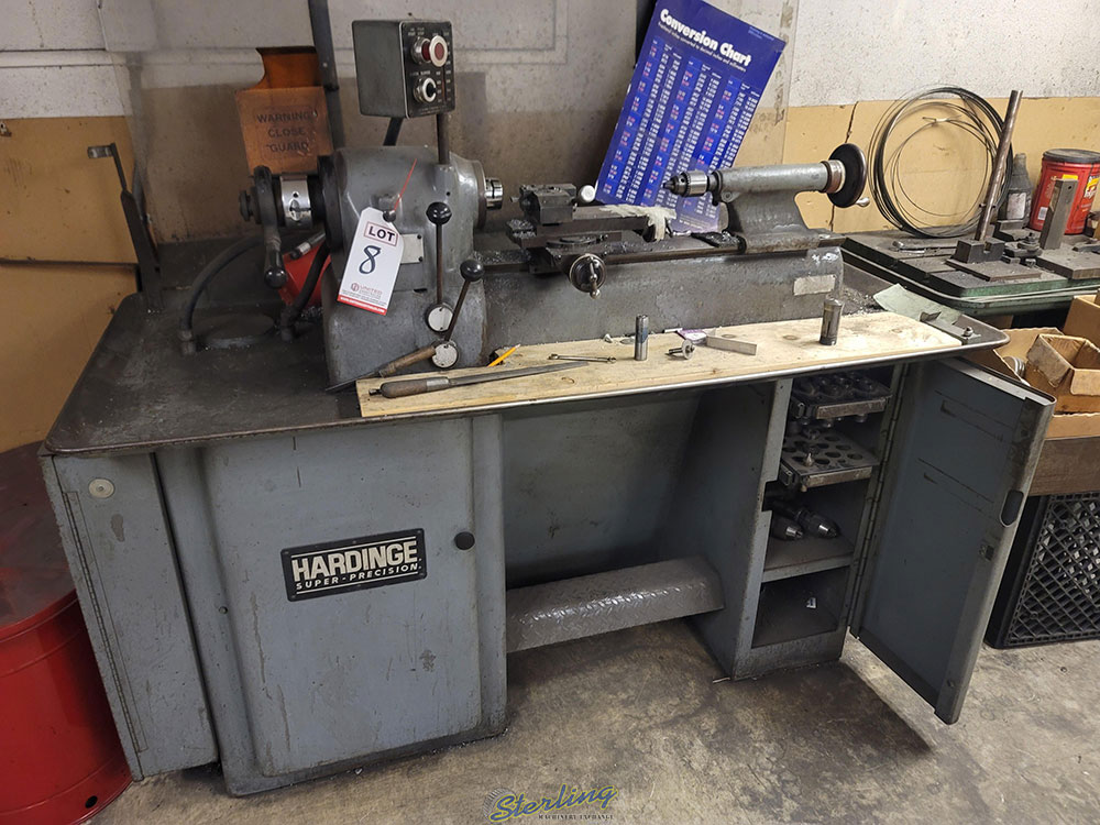 HARDINGE SUPER-PRECISION LATHE, MODEL DV-59/DSM-59 , 5C COLLET NOSE, COLLET CLOSER, TAILSTOCK, 1 HP-8
