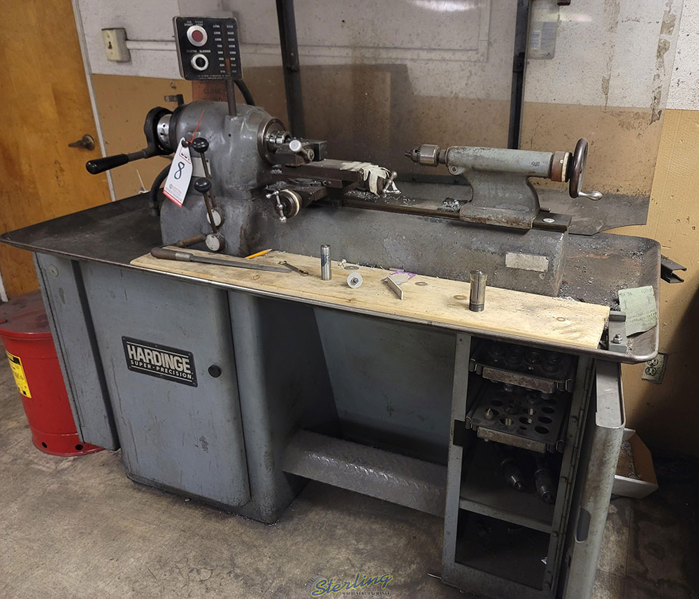 HARDINGE SUPER-PRECISION LATHE, MODEL DV-59/DSM-59 , 5C COLLET NOSE, COLLET CLOSER, TAILSTOCK, 1 HP-8