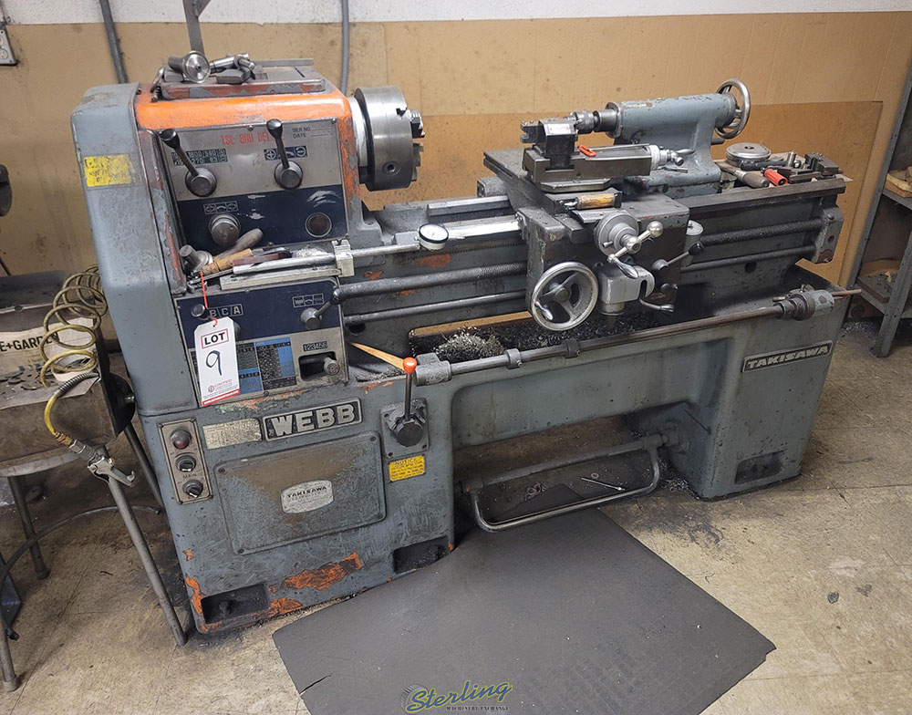 WEBB/TAKISAWA DELUXE ENGINE LATHE, MODEL TSL-800, 8" 3-JAW CHUCK, TAILSTOCK, KDK QUICK-CHANGE TOOL POST-9