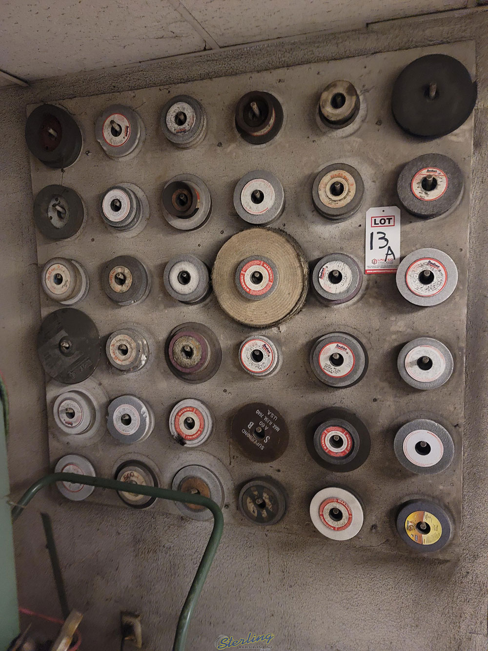 LOT - LARGE QUANTITY OF GRINDING WHEELS FOR THE SURFACE GRINDERS, 1-1/4" ARBOR SIZE-13A