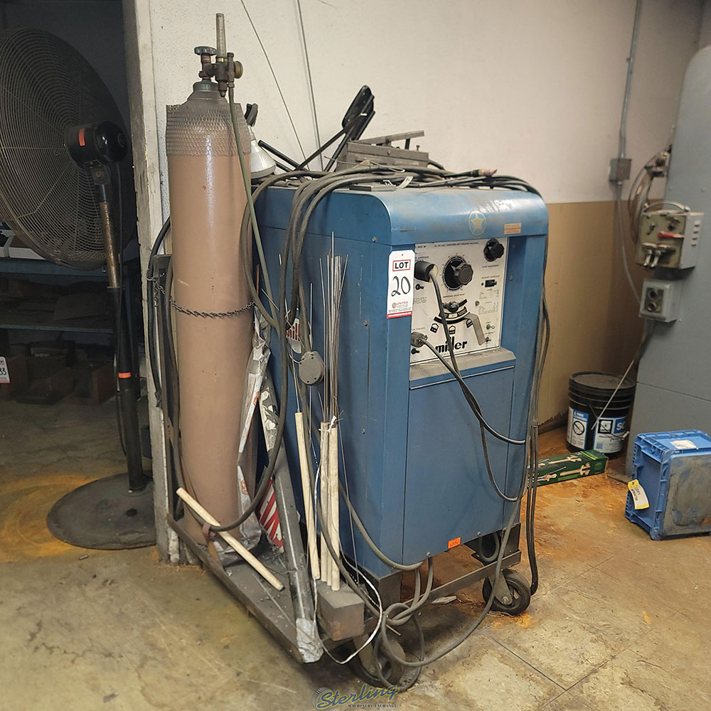 MILLER AC/DC GAS TUNGSTEN ARC WELDING MACHINE, MODEL 330A/BP, S/N HD676497, W/ ARGON CYLINDER, FOOT SWITCH-20