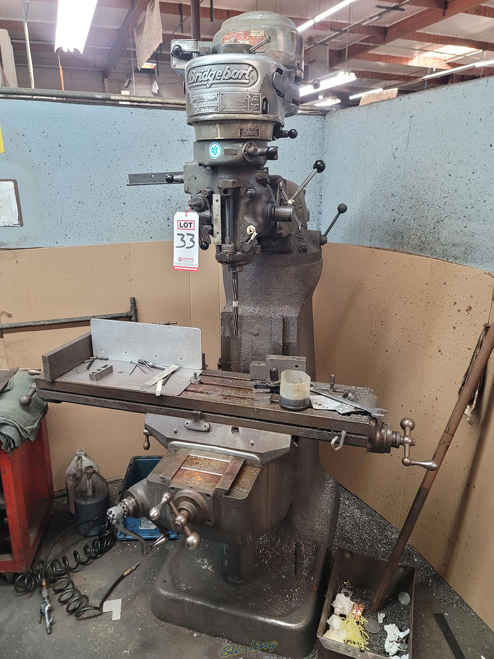 BRIDGEPORT VERTICAL MILL, S/N 12/BR47072, J-HEAD S/N J36095-33