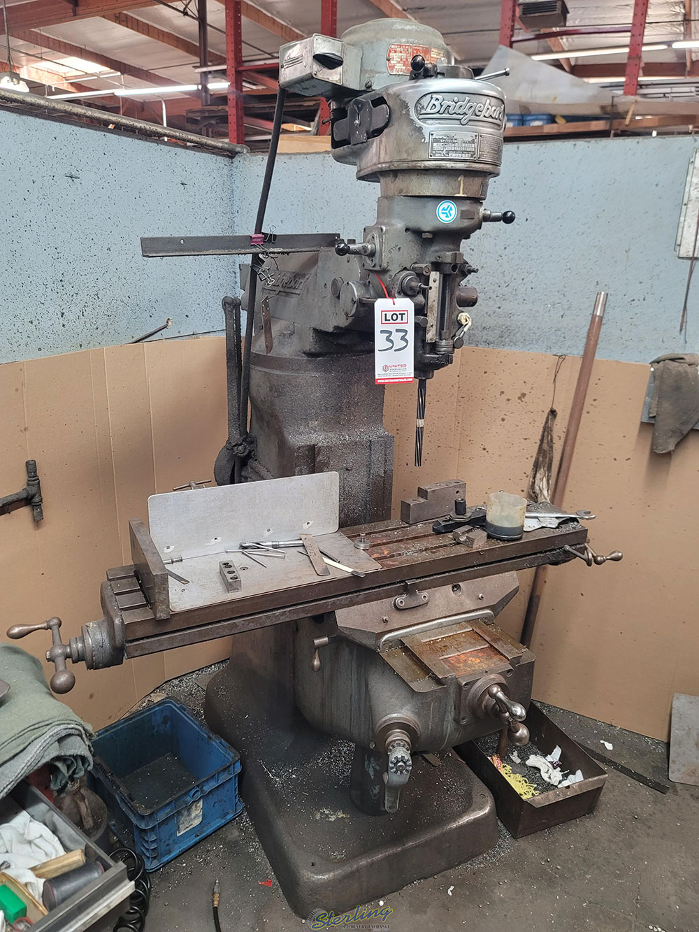 BRIDGEPORT VERTICAL MILL, S/N 12/BR47072, J-HEAD S/N J36095-33