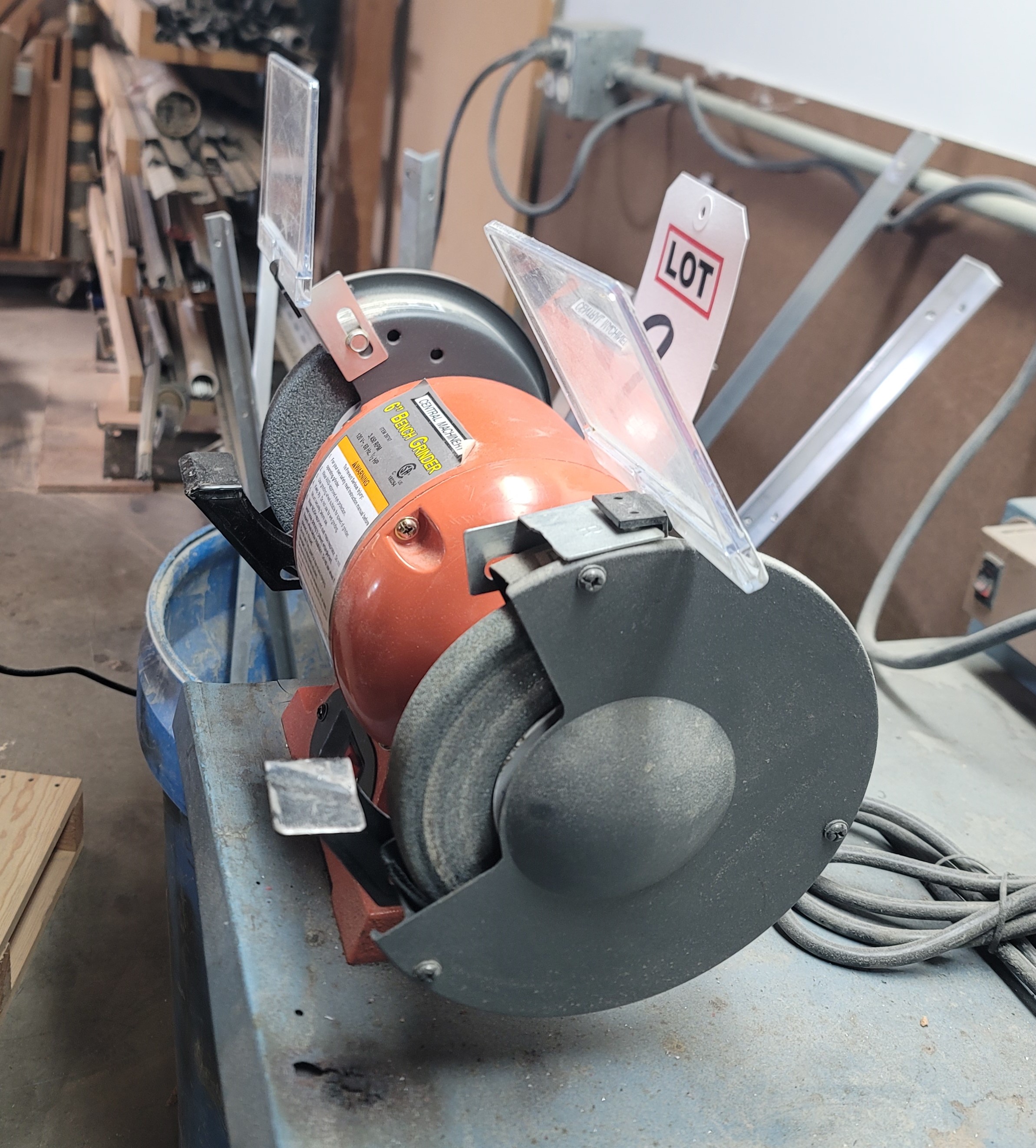 CENTRAL MACHINERY 6" BENCH GRINDER, ITEM 39797, 3,450 RPM, 1/2 HP-2