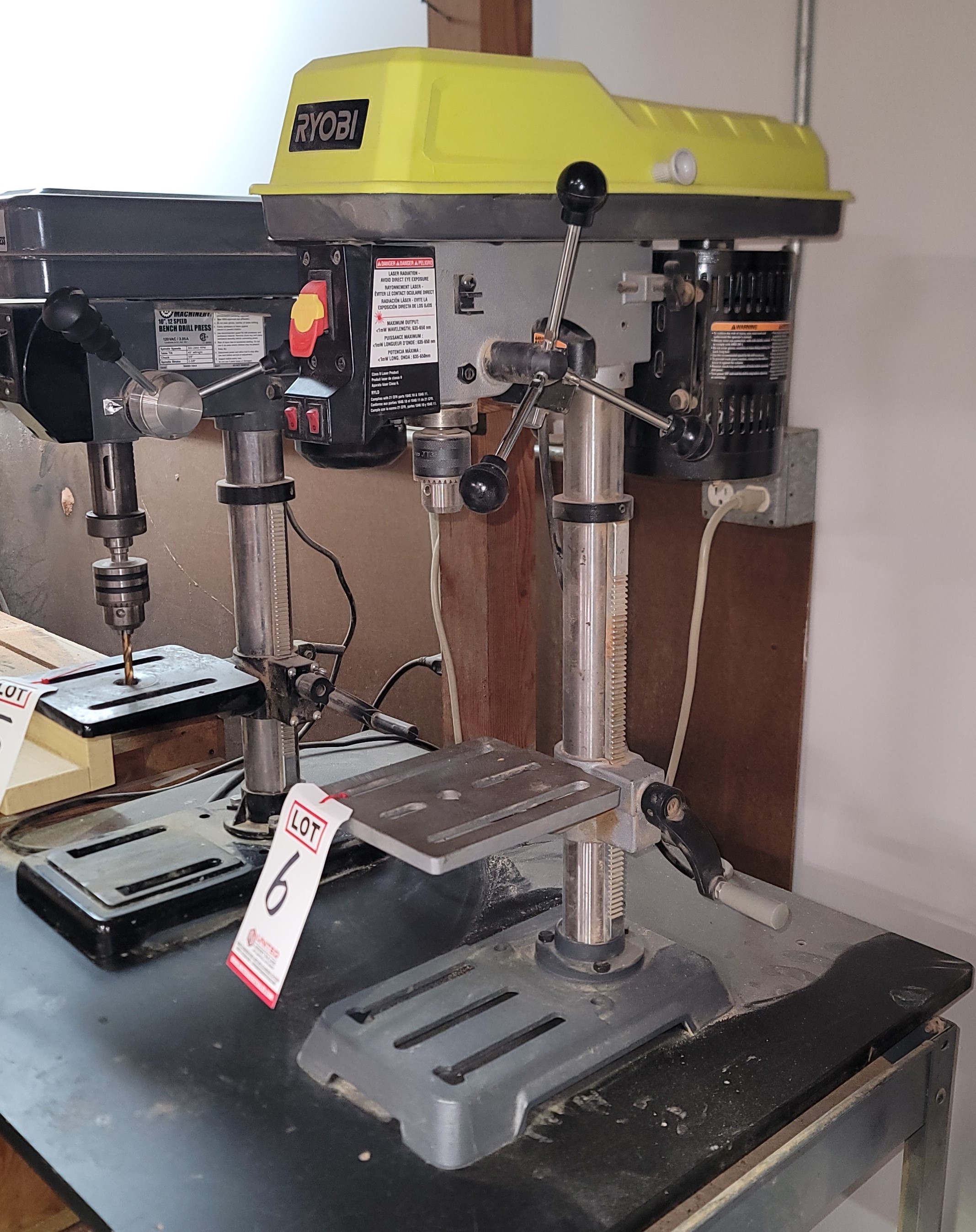 RYOBI 10" BENCHTOP DRILL PRESS, MODEL DP103L, 5-SPEED, W/ EXACTLINE LASER ALIGNMENT SYSTEM, 1/4 HP-6
