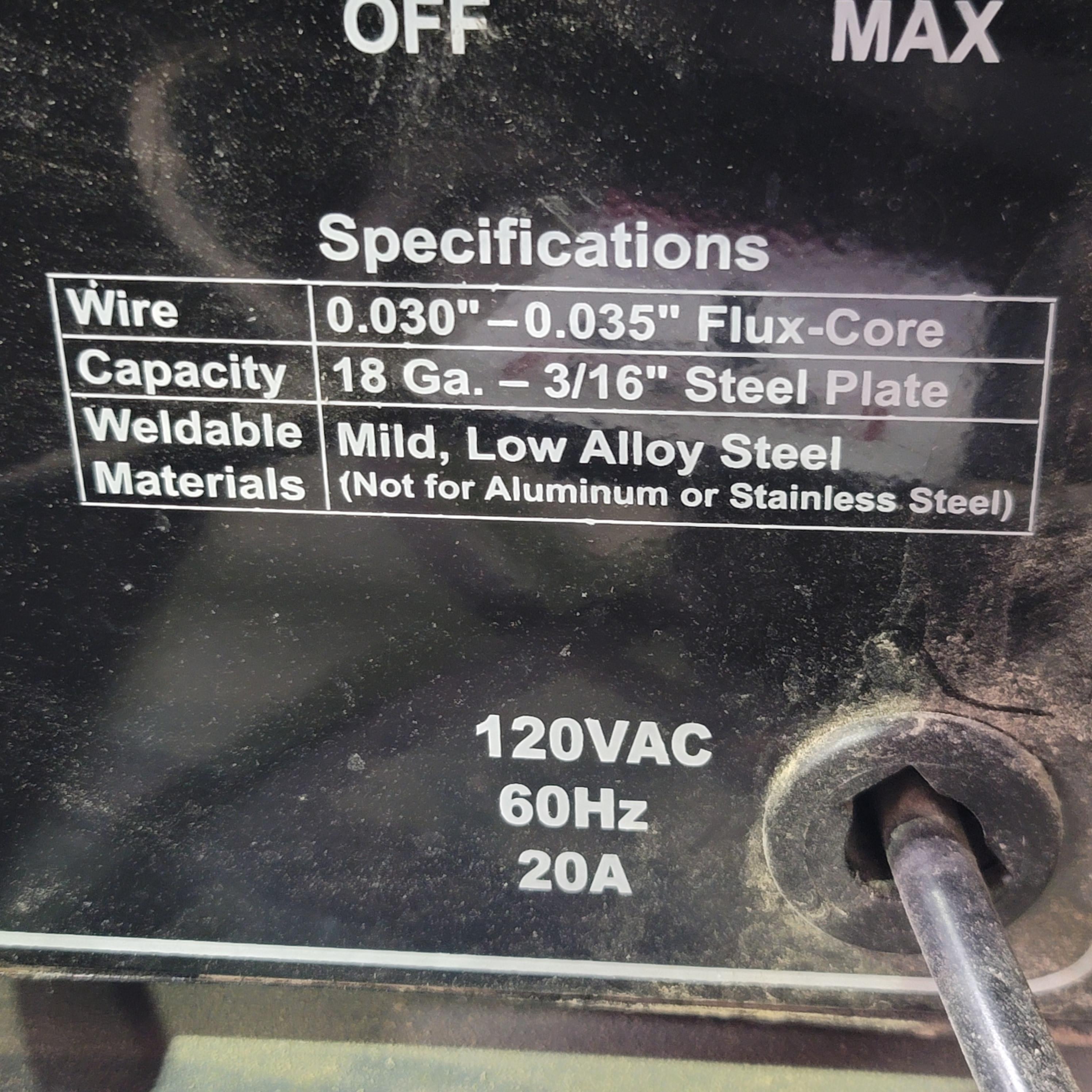 CHICAGO ELECTRIC WELDING FLUX 125 WELDER, FLUX CORE ARC WELDER, FOR USE W/ FLUX-CORED WELDING WIRE-7