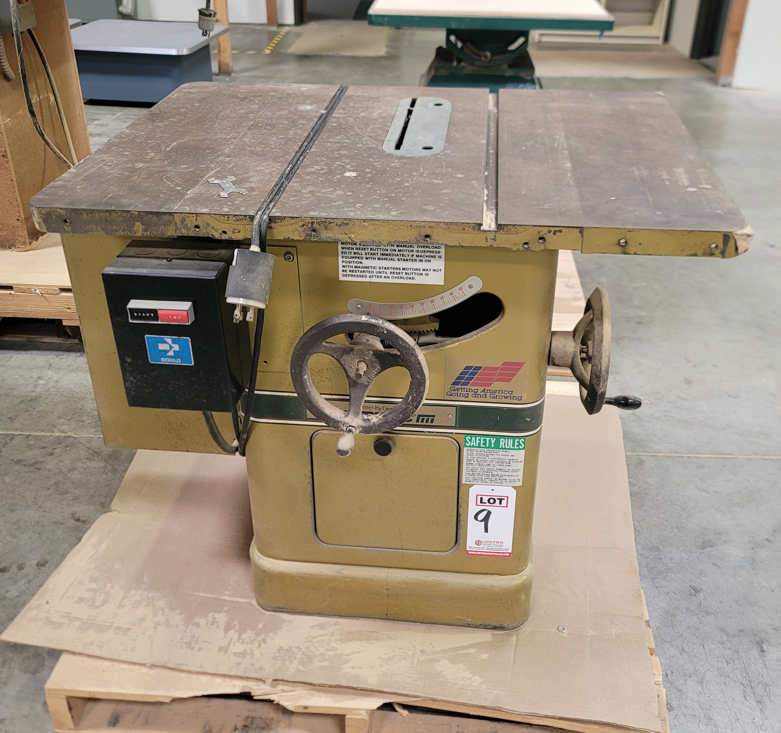 POWERMATIC 10" TABLE SAW, MODEL 66, 2 HP, 230V, 3-PHASE, S/N 84661647, 38" X 28" CAST TABLE-9