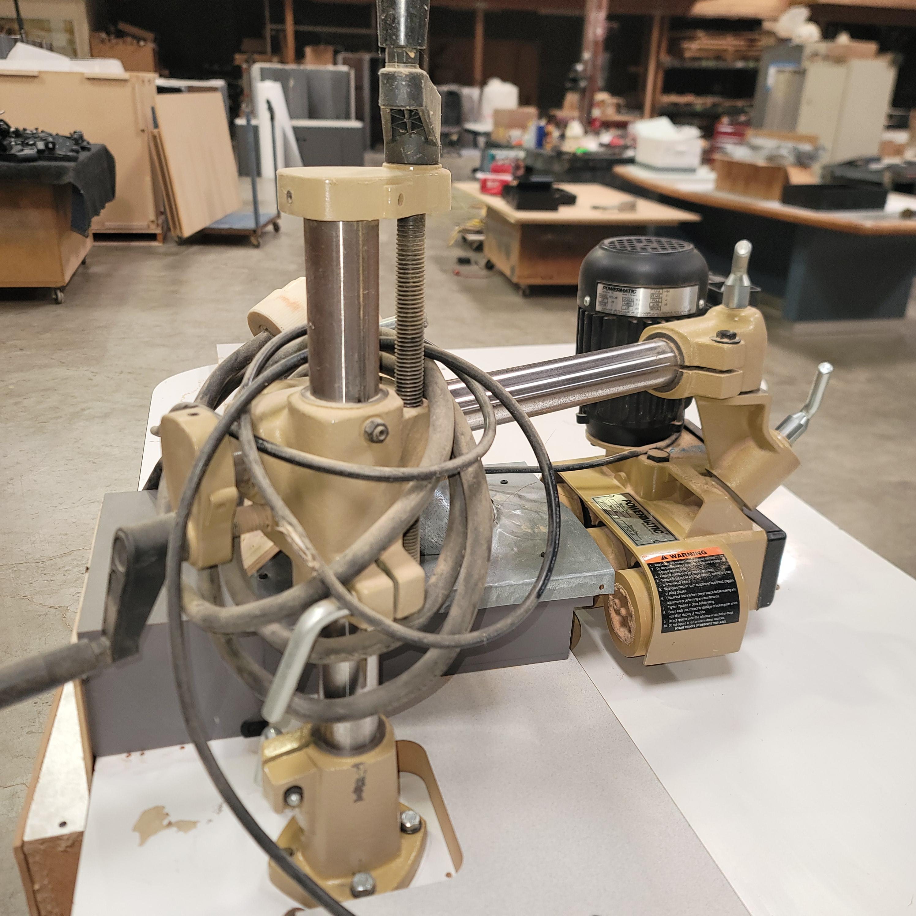 POWERMATIC WOOD SHAPER, MODEL 26, 5 HP, S/N 926117, W/ POWERMATIC PF3-JR POWER FEEDER, S/N 14030030030-13