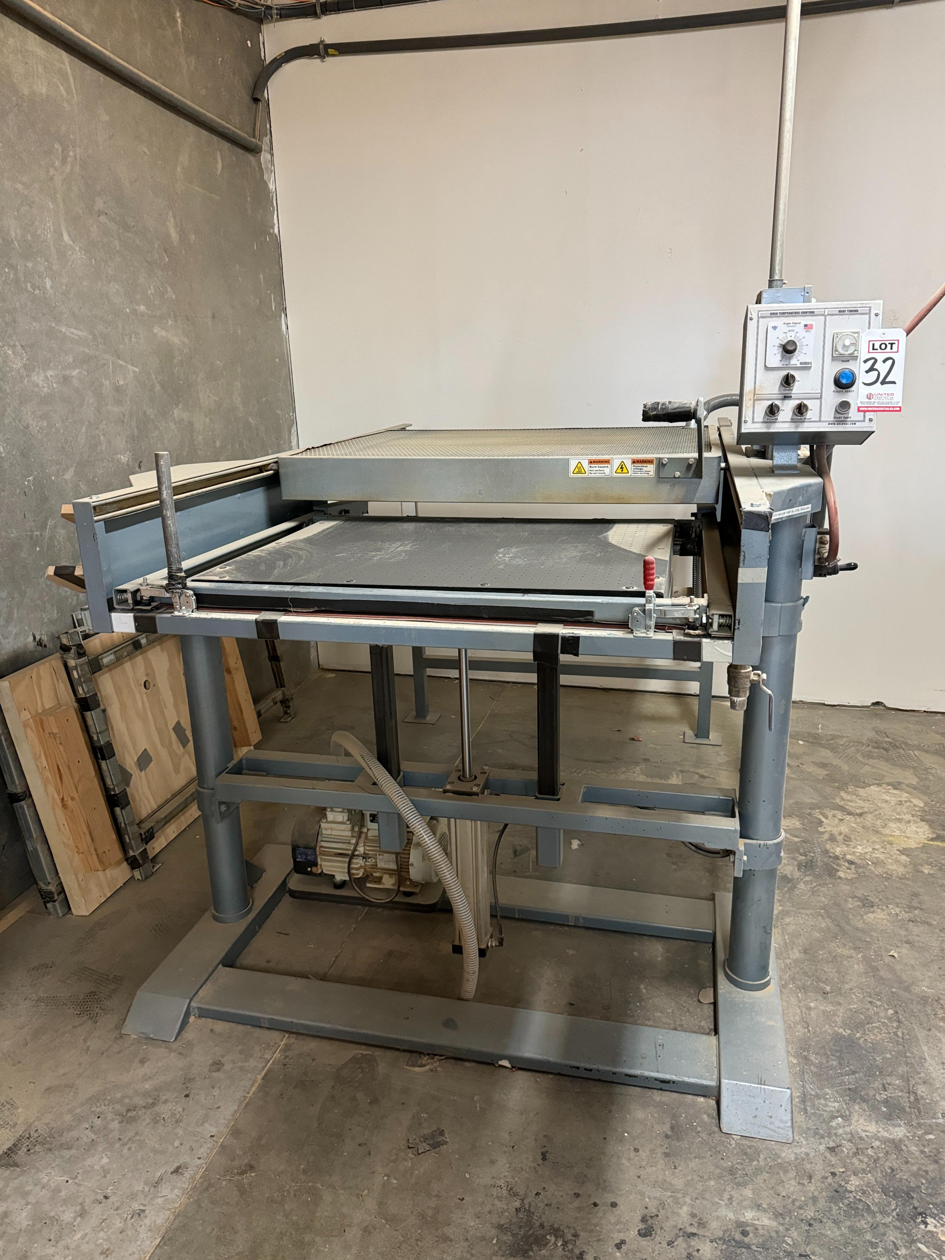 2020 BELOVAC THERMOFORMER VACUUM PRESS, 30" X 39" AIR TABLE, THIS CUSTOM-MADE BELOVAC MACHINE WILL DO A 14" DEEP DRAW-32