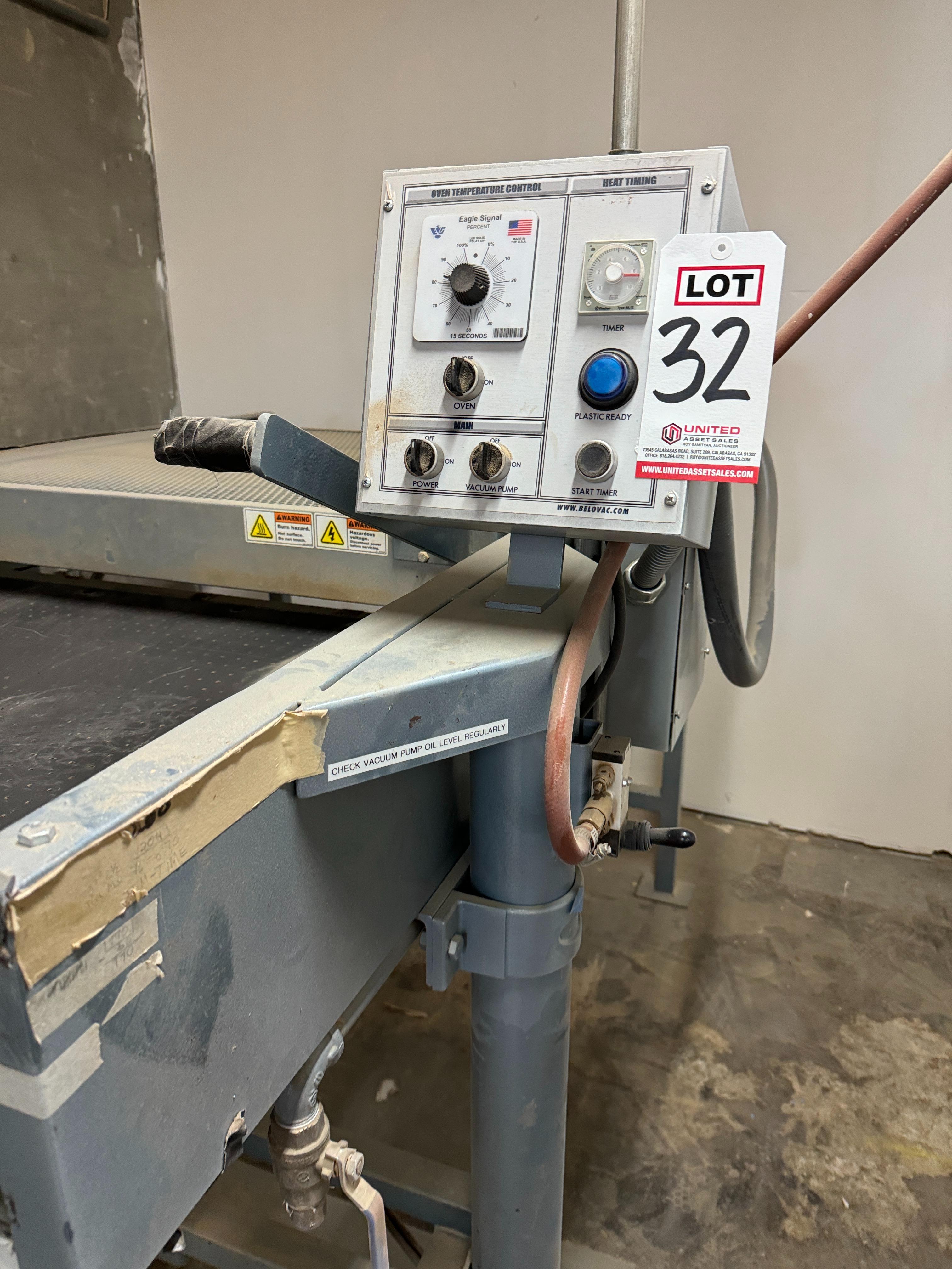 2020 BELOVAC THERMOFORMER VACUUM PRESS, 30" X 39" AIR TABLE, THIS CUSTOM-MADE BELOVAC MACHINE WILL DO A 14" DEEP DRAW-32