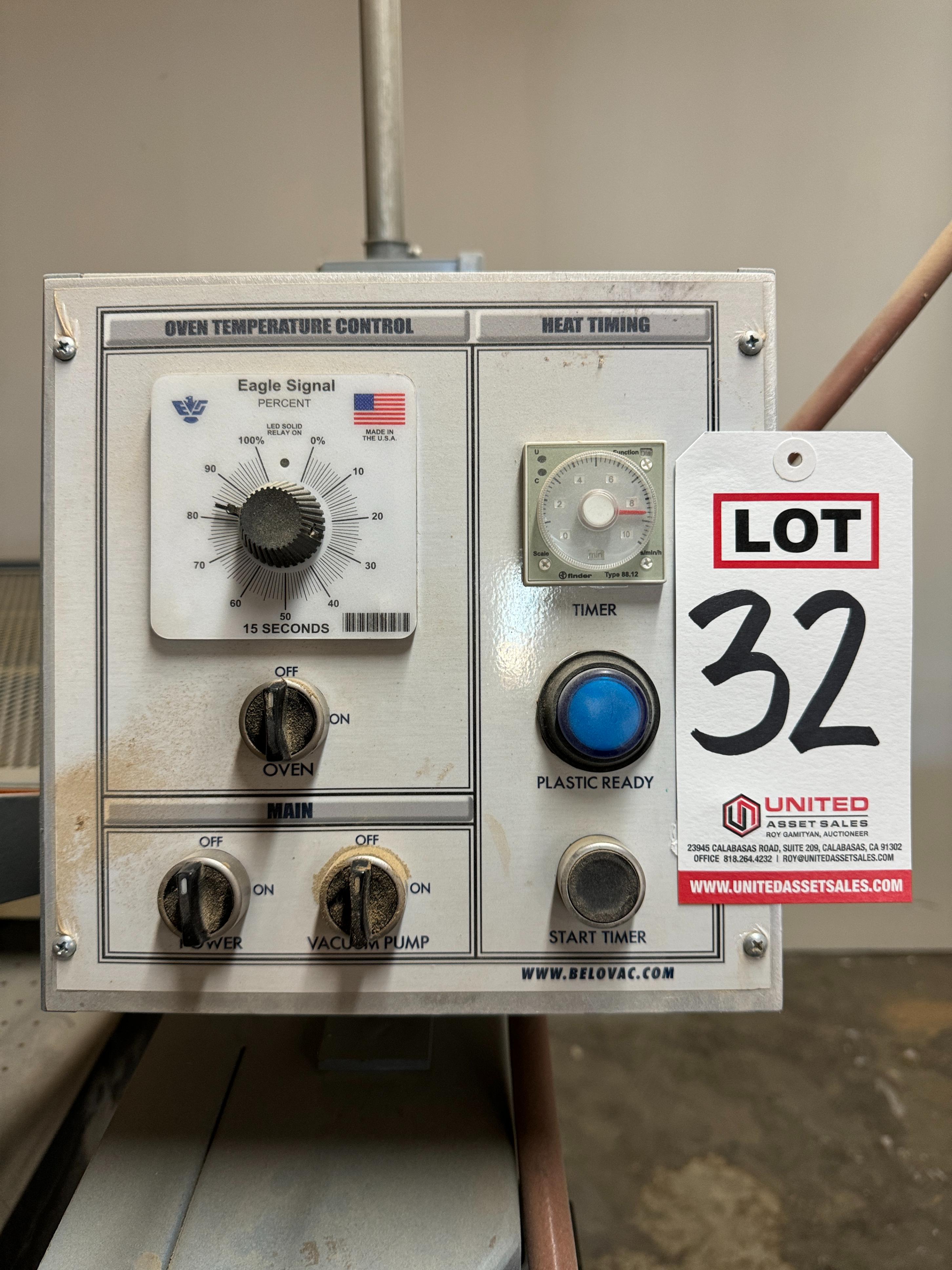 2020 BELOVAC THERMOFORMER VACUUM PRESS, 30" X 39" AIR TABLE, THIS CUSTOM-MADE BELOVAC MACHINE WILL DO A 14" DEEP DRAW-32