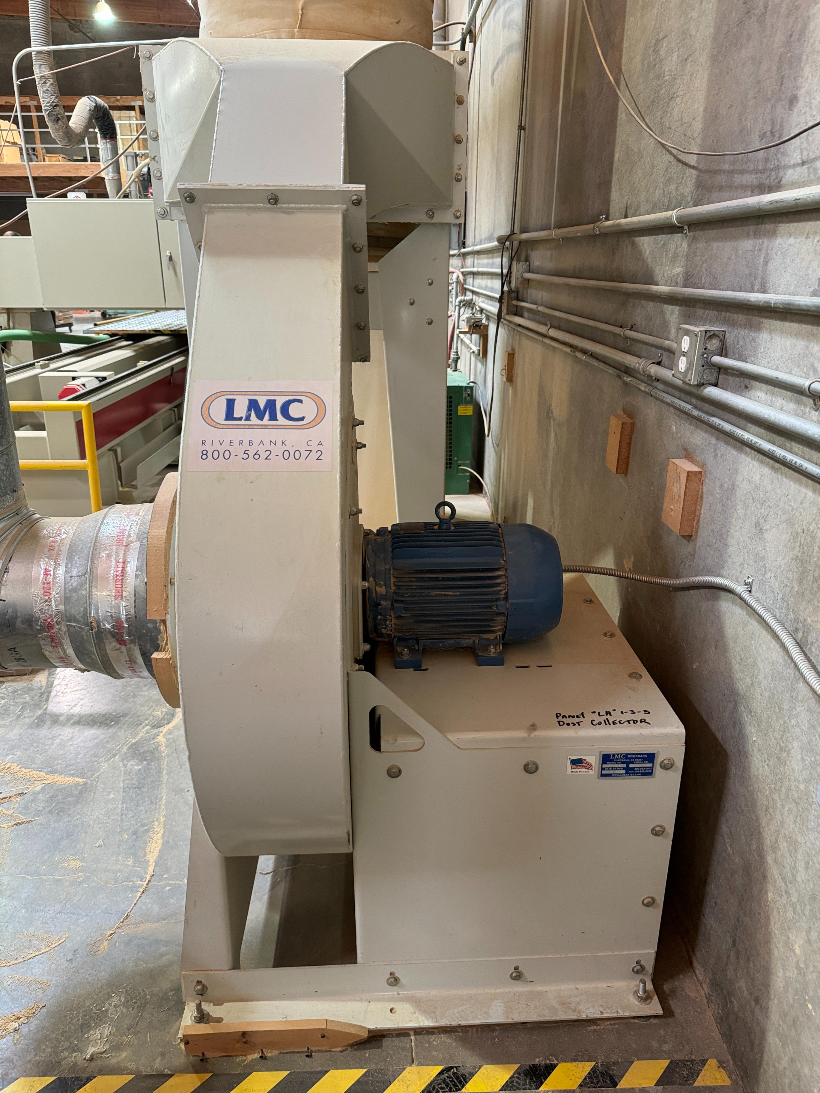 2001 LMC DUST COLLECTION SYSTEM, MODEL 360IR915B, 10 HP, S/N 02640, W/ BLOWER, (6) BAGS-35