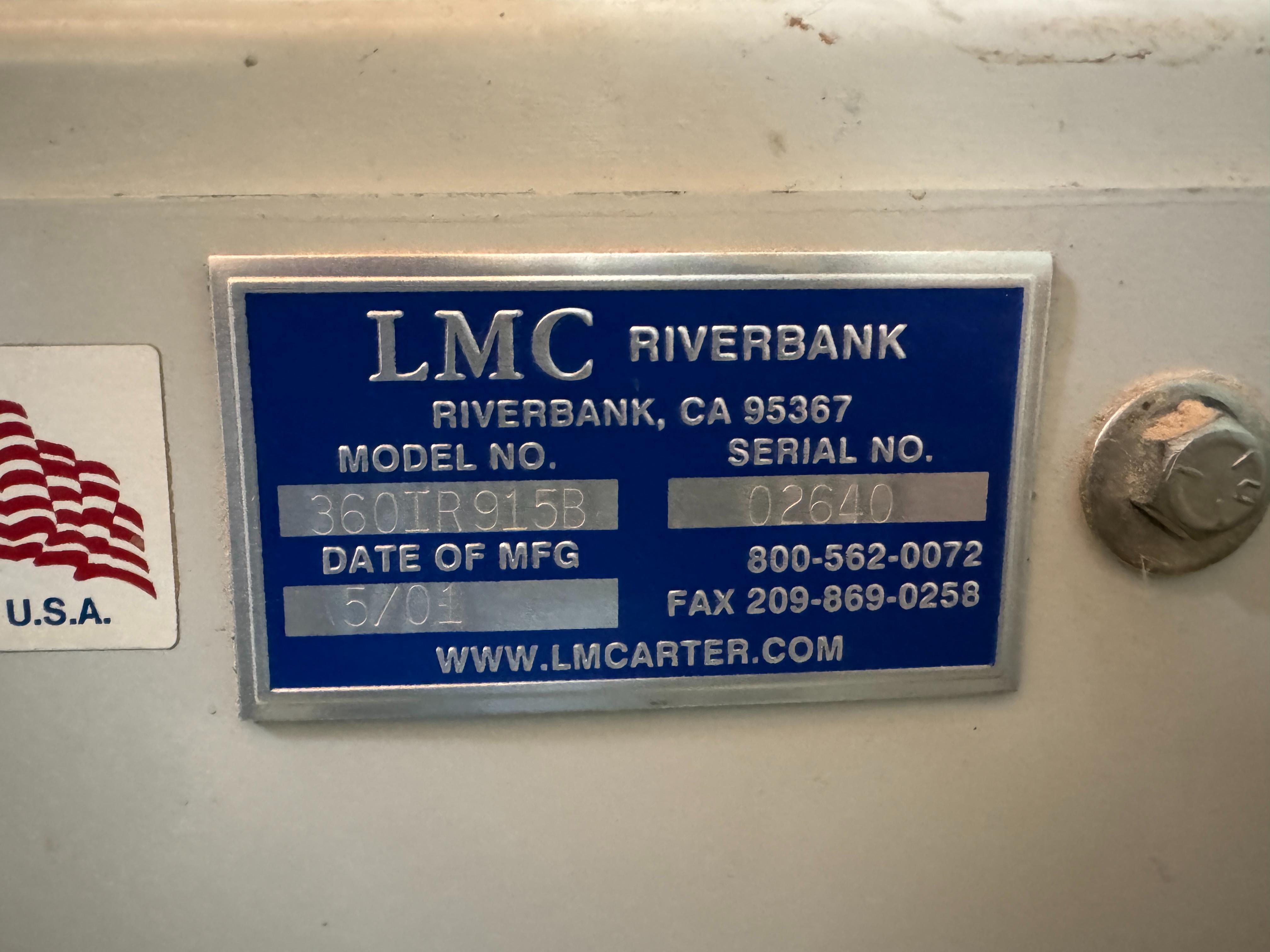 2001 LMC DUST COLLECTION SYSTEM, MODEL 360IR915B, 10 HP, S/N 02640, W/ BLOWER, (6) BAGS-35